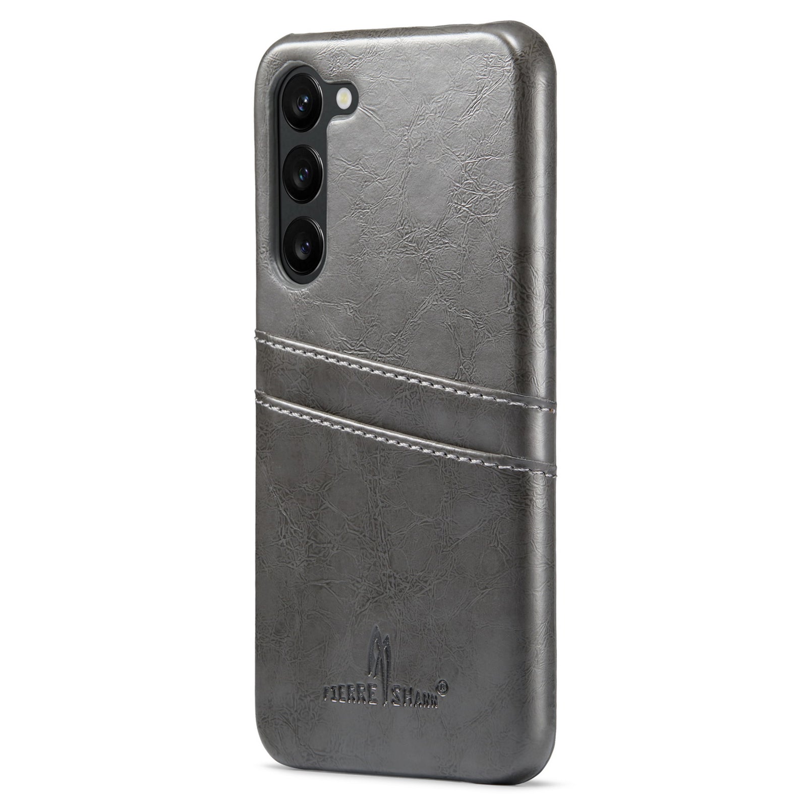 FIERRE SHANN For Samsung Galaxy S23 Oil Wax PU Leather PC Phone Case Protective Cover with Card Slots