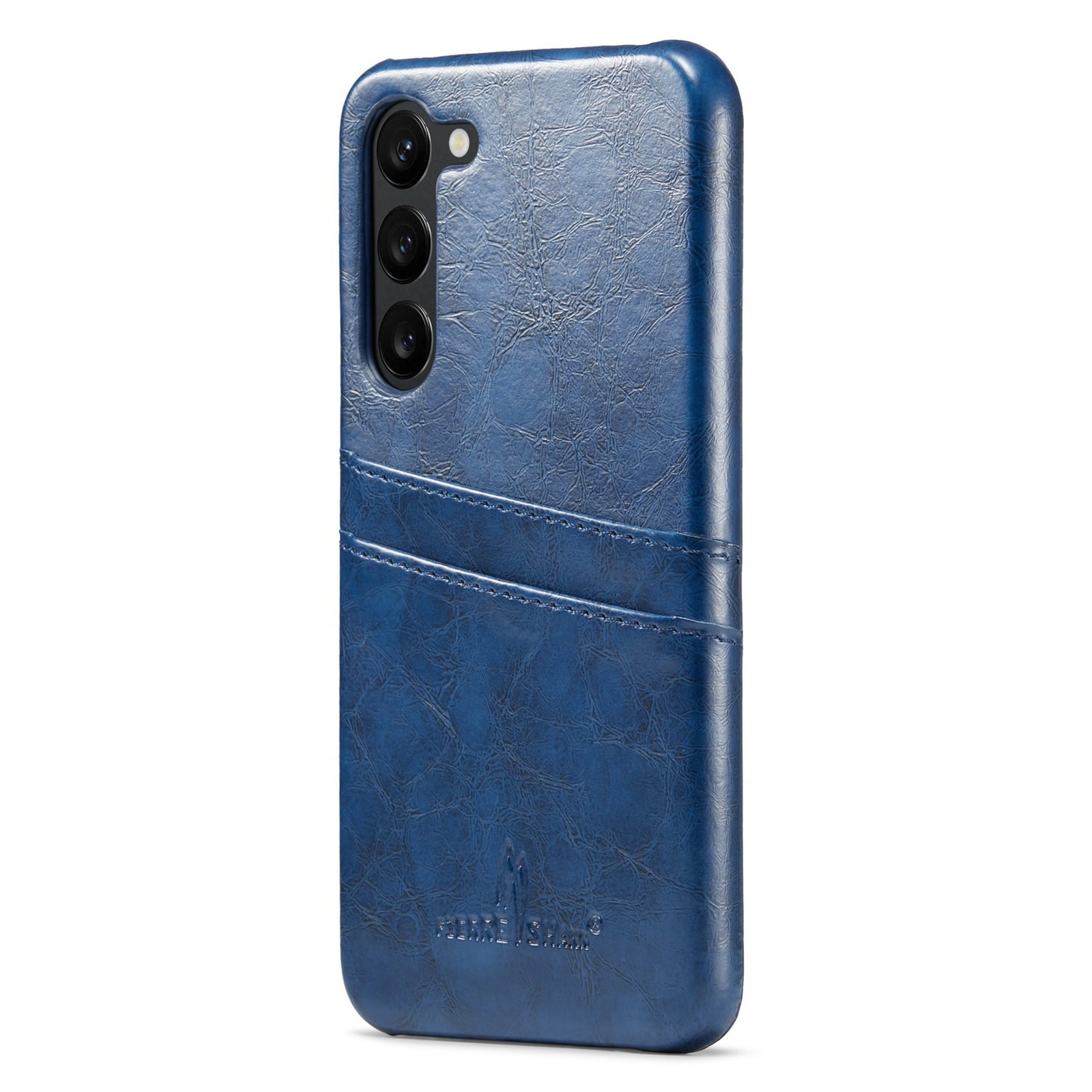 FIERRE SHANN For Samsung Galaxy S23 Oil Wax PU Leather PC Phone Case Protective Cover with Card Slots