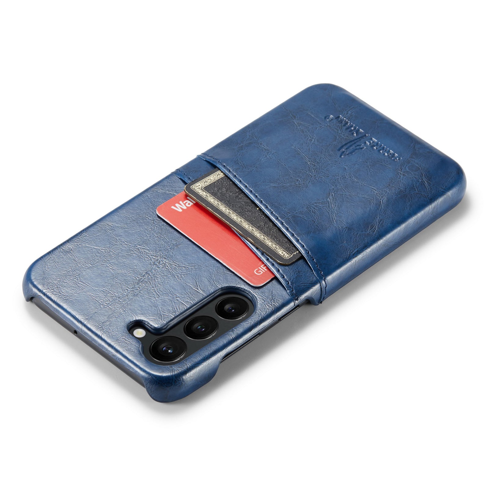FIERRE SHANN For Samsung Galaxy S23 Oil Wax PU Leather PC Phone Case Protective Cover with Card Slots