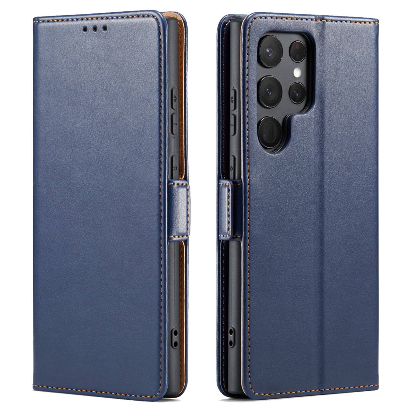 FIERRE SHANN for Samsung Galaxy S23 Ultra Cell Phone Stand Case PU Leather Wallet Phone Cover