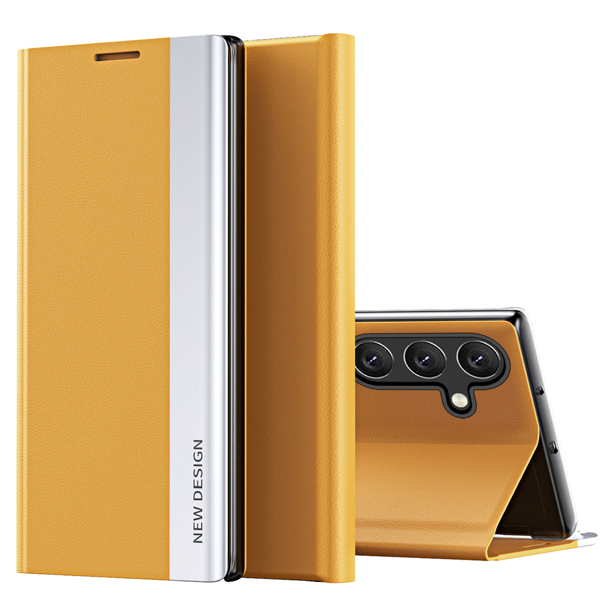 Pro Samsung Galaxy A24 4G PU kožený Flip Stojánek Kryt na telefon Galvanické pouzdro na telefon