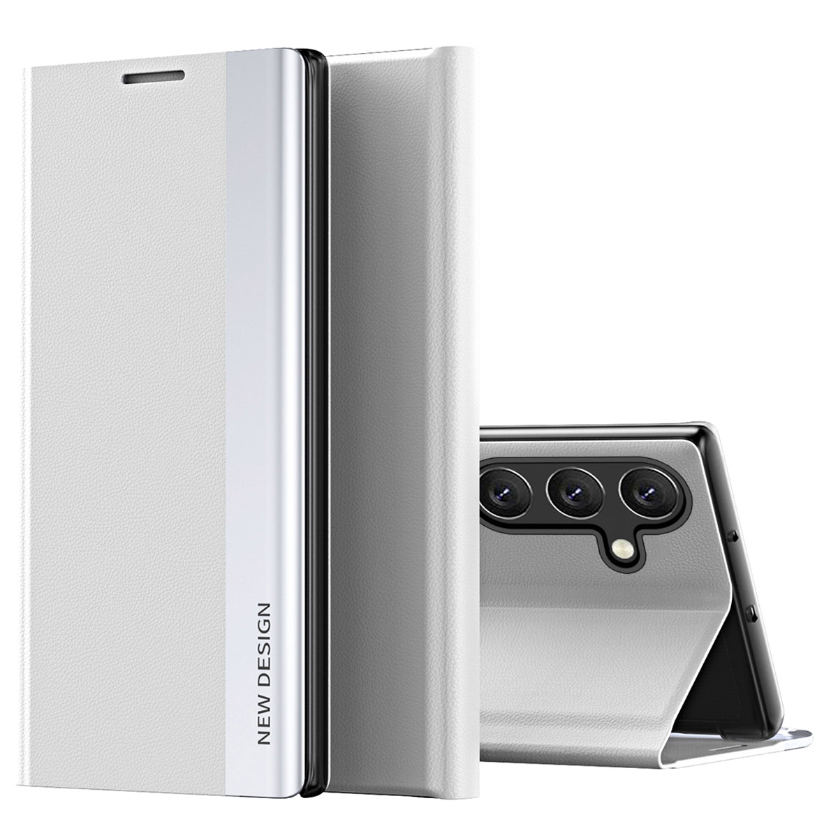 Pro Samsung Galaxy A24 4G PU kožený Flip Stojánek Kryt na telefon Galvanické pouzdro na telefon