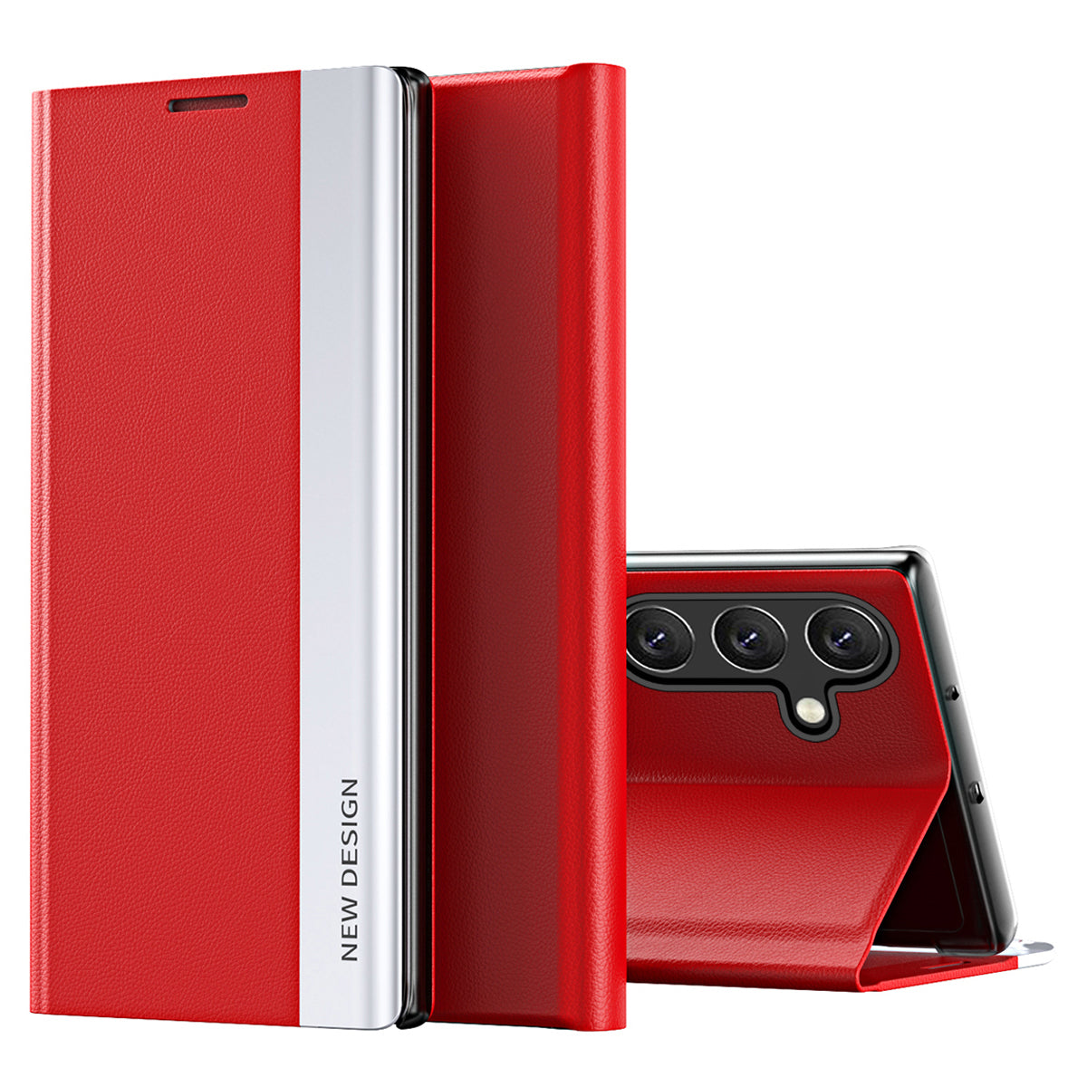 Pro Samsung Galaxy A24 4G PU kožený Flip Stojánek Kryt na telefon Galvanické pouzdro na telefon