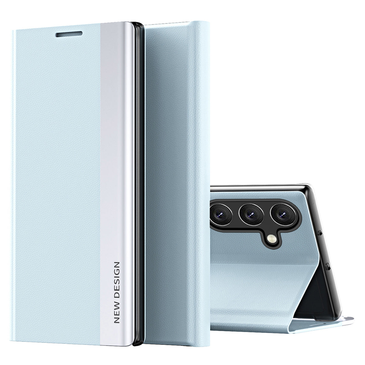 Pro Samsung Galaxy A24 4G PU kožený Flip Stojánek Kryt na telefon Galvanické pouzdro na telefon