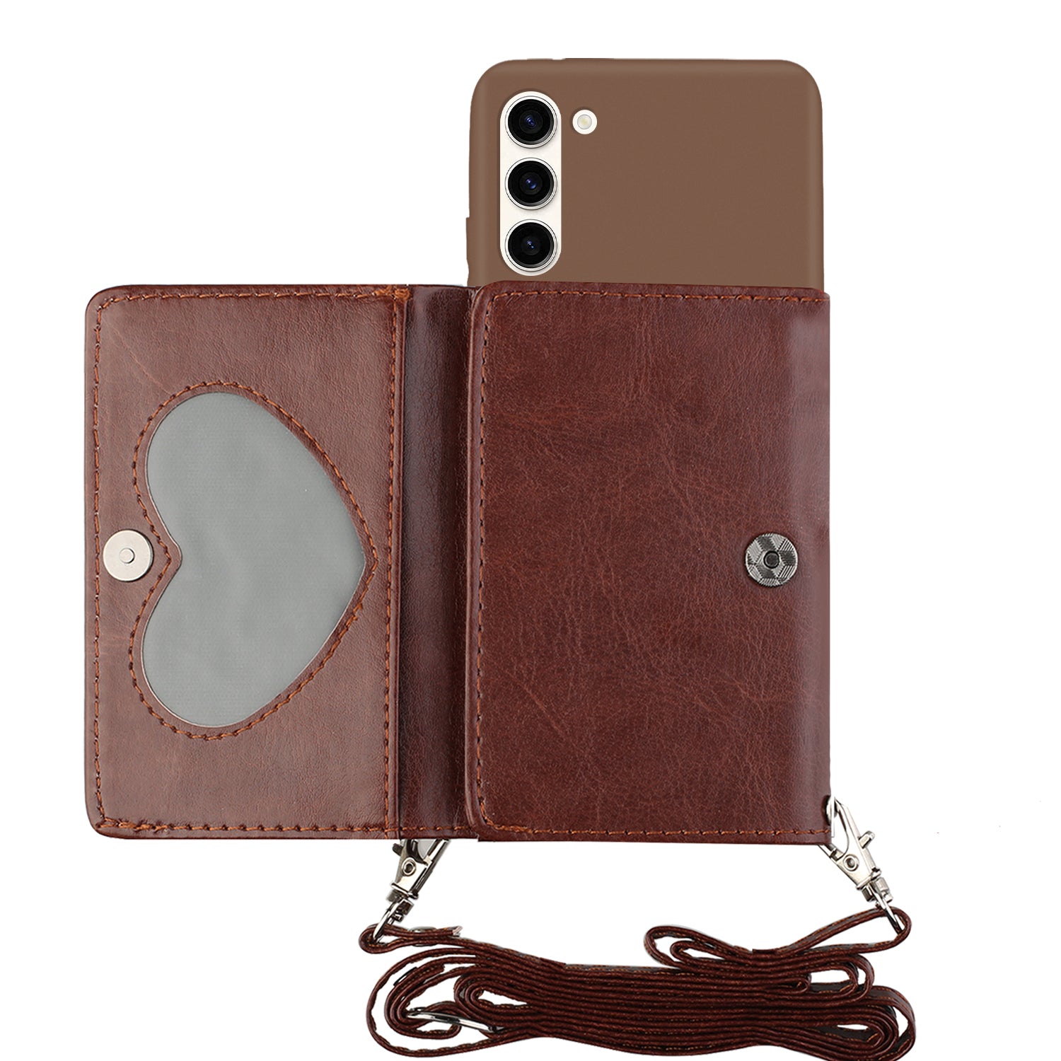 For Samsung Galaxy S23 Phone Case Soft TPU PU Leather Wallet Stand Cover with Shoulder Strap