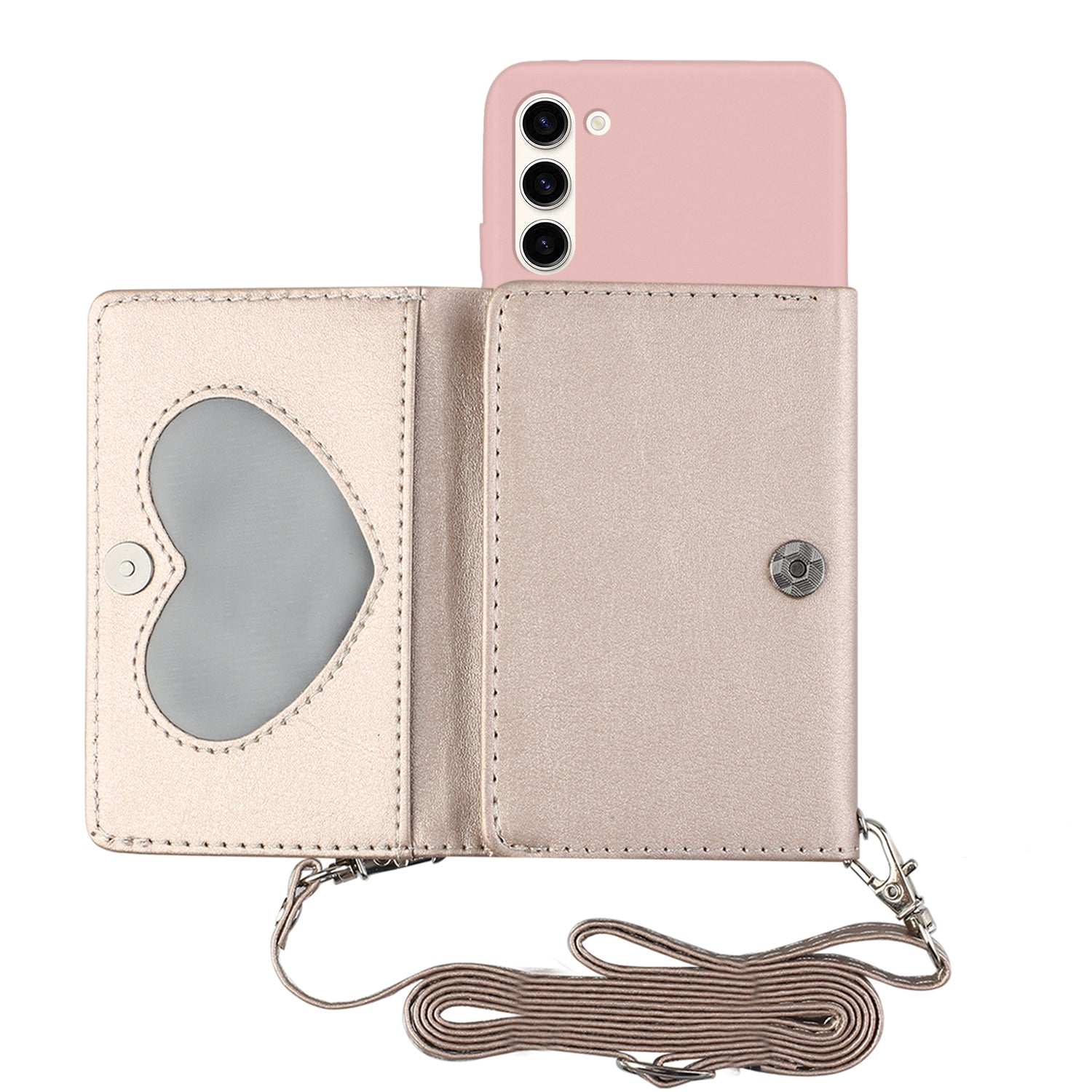 For Samsung Galaxy S23 Phone Case Soft TPU PU Leather Wallet Stand Cover with Shoulder Strap