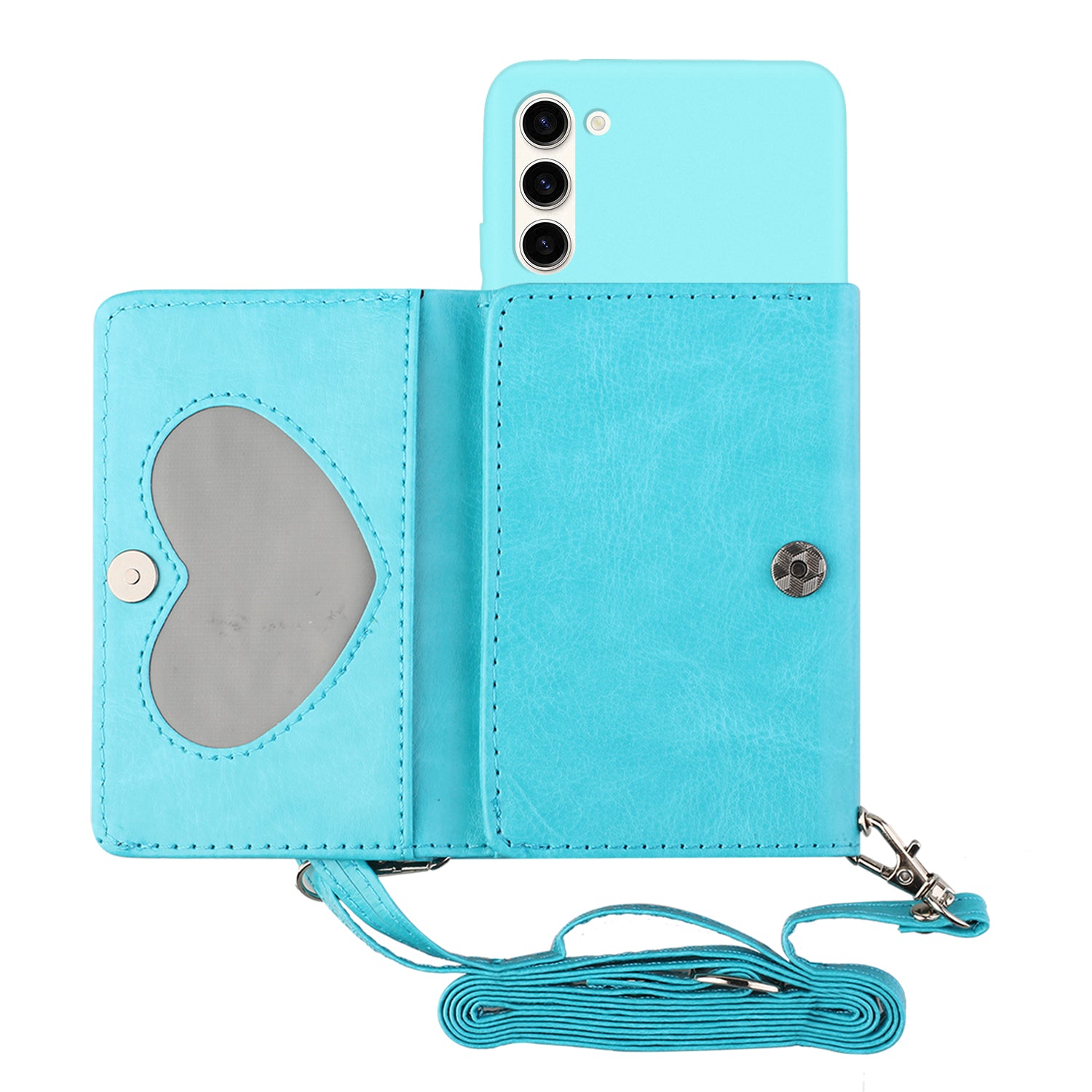 For Samsung Galaxy S23 Phone Case Soft TPU PU Leather Wallet Stand Cover with Shoulder Strap