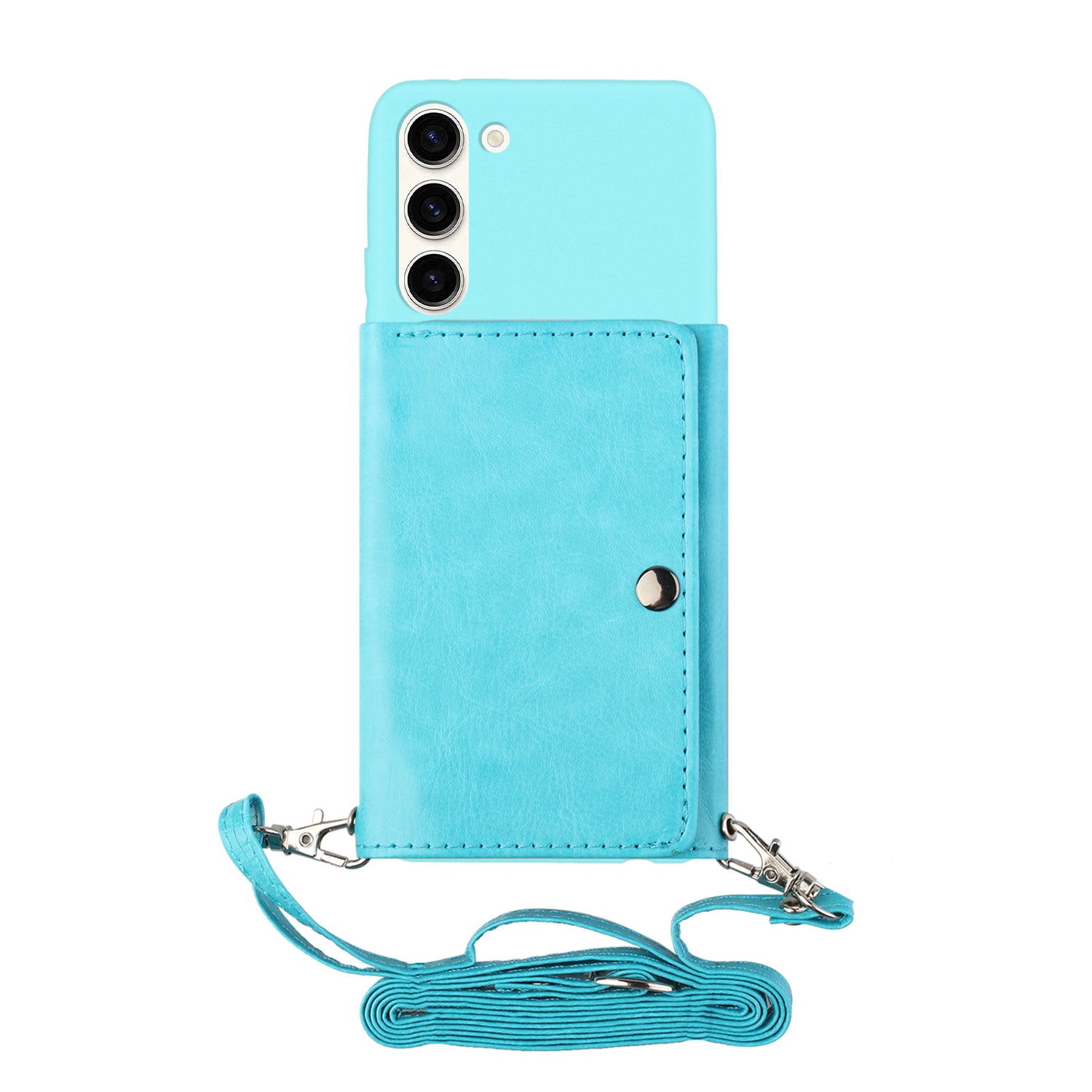 For Samsung Galaxy S23 Phone Case Soft TPU PU Leather Wallet Stand Cover with Shoulder Strap