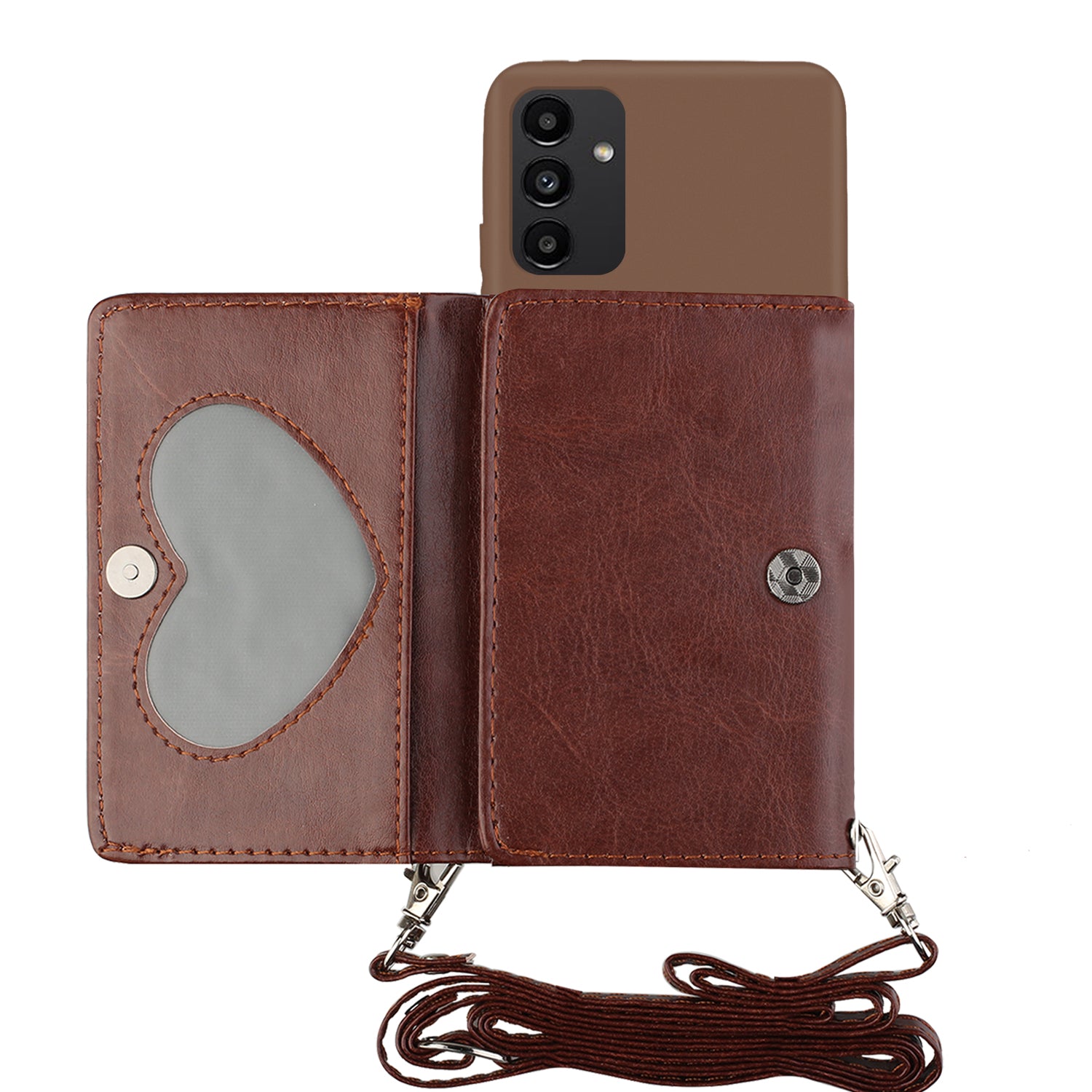 For Samsung Galaxy A14 4G / 5G Anti-drop Phone Case PU Leather Wallet Stand Cover with Shoulder Strap