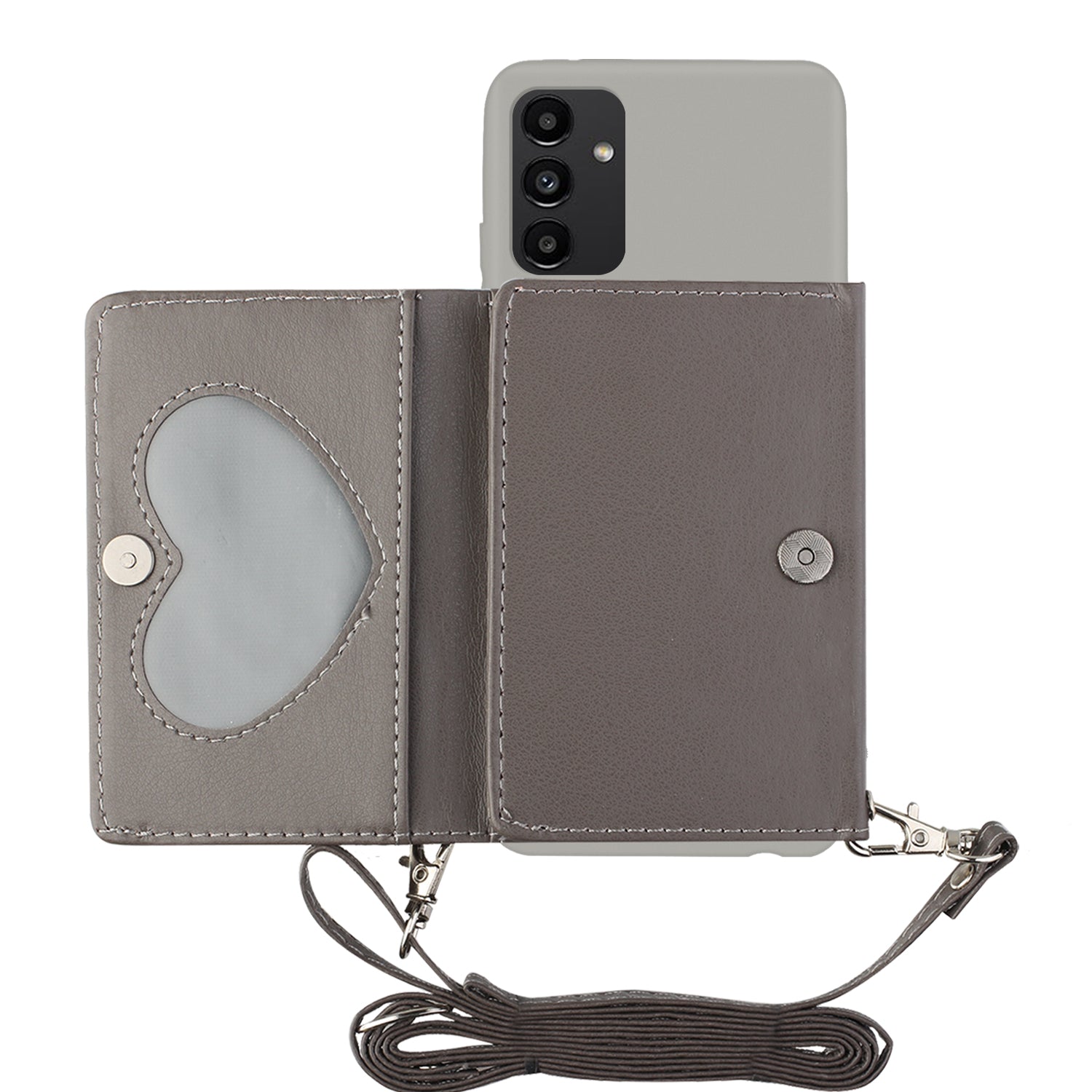 For Samsung Galaxy A14 4G / 5G Anti-drop Phone Case PU Leather Wallet Stand Cover with Shoulder Strap