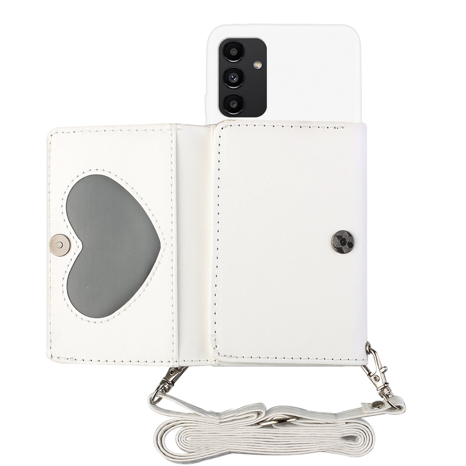 For Samsung Galaxy A14 4G / 5G Anti-drop Phone Case PU Leather Wallet Stand Cover with Shoulder Strap