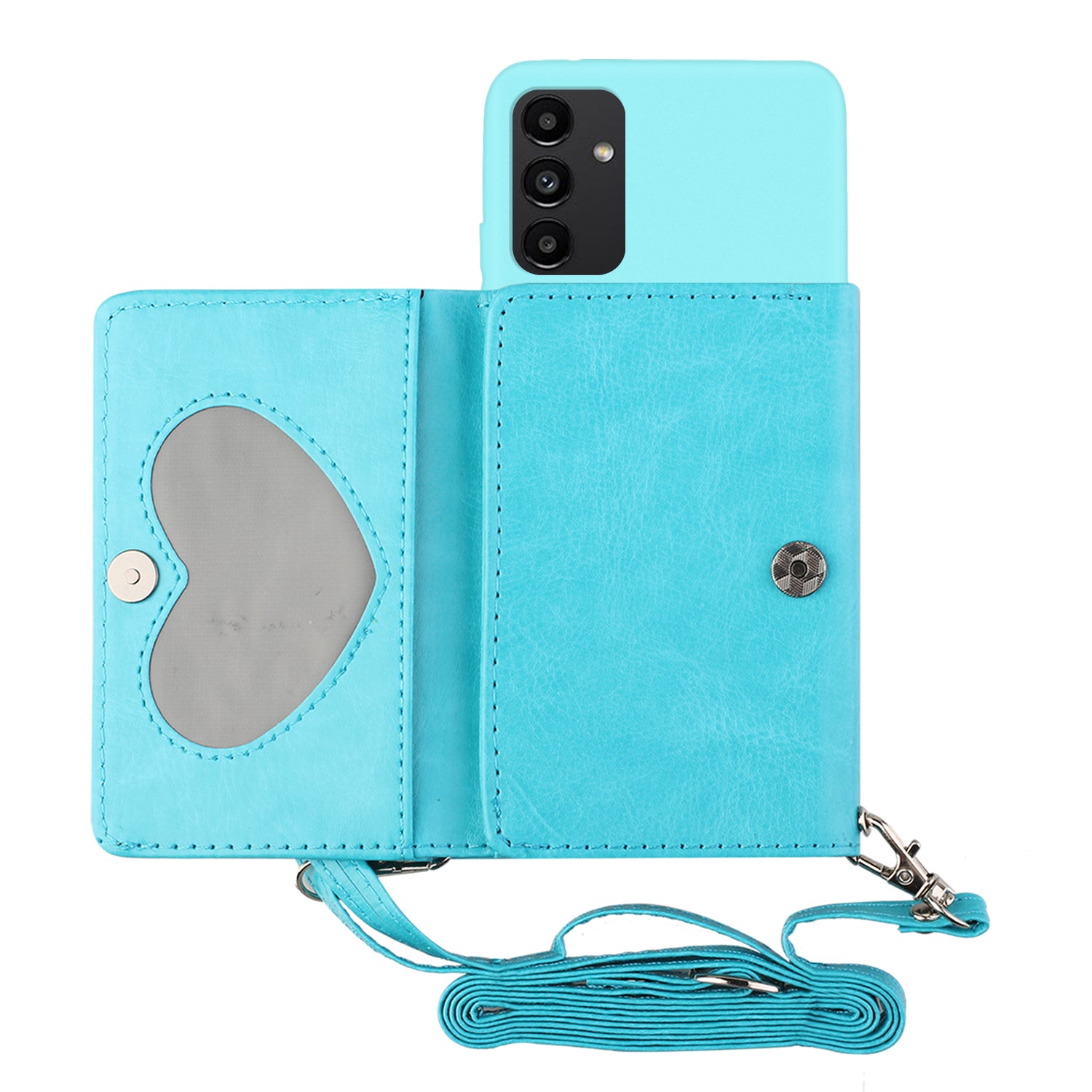 For Samsung Galaxy A14 4G / 5G Anti-drop Phone Case PU Leather Wallet Stand Cover with Shoulder Strap