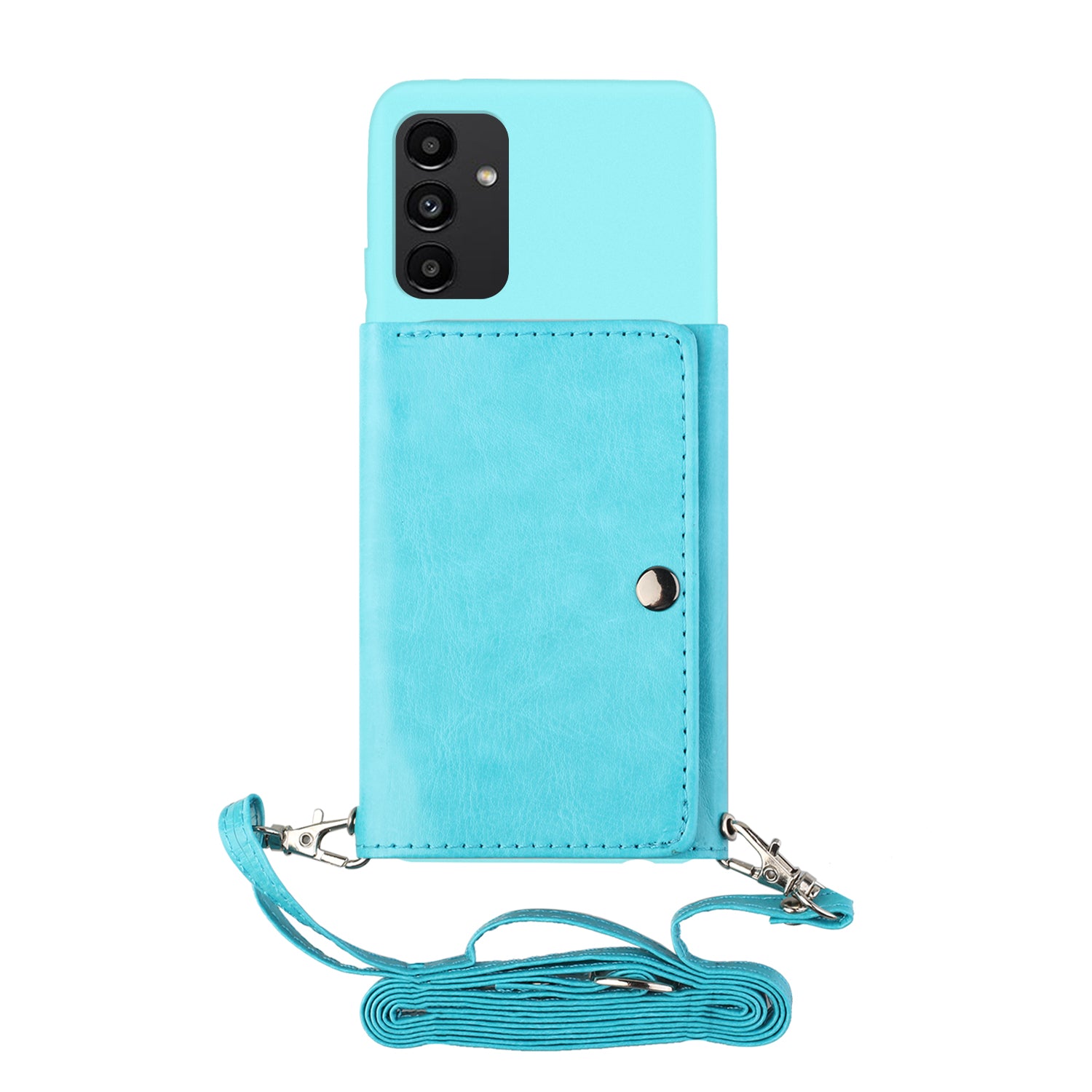 For Samsung Galaxy A14 4G / 5G Anti-drop Phone Case PU Leather Wallet Stand Cover with Shoulder Strap