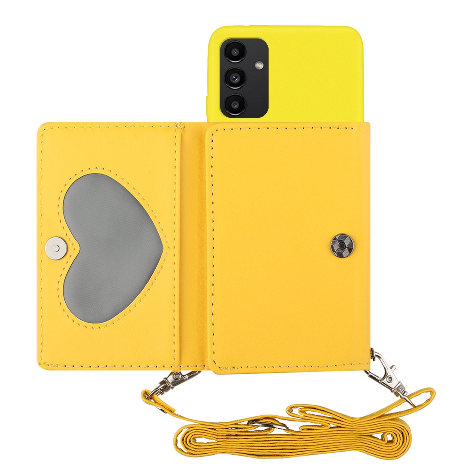 For Samsung Galaxy A14 4G / 5G Anti-drop Phone Case PU Leather Wallet Stand Cover with Shoulder Strap