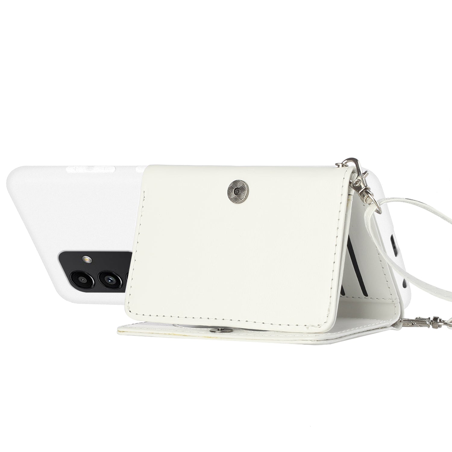 For Samsung Galaxy A34 5G Wallet Stand Phone Case Soft TPU PU Leather Cover with Shoulder Strap