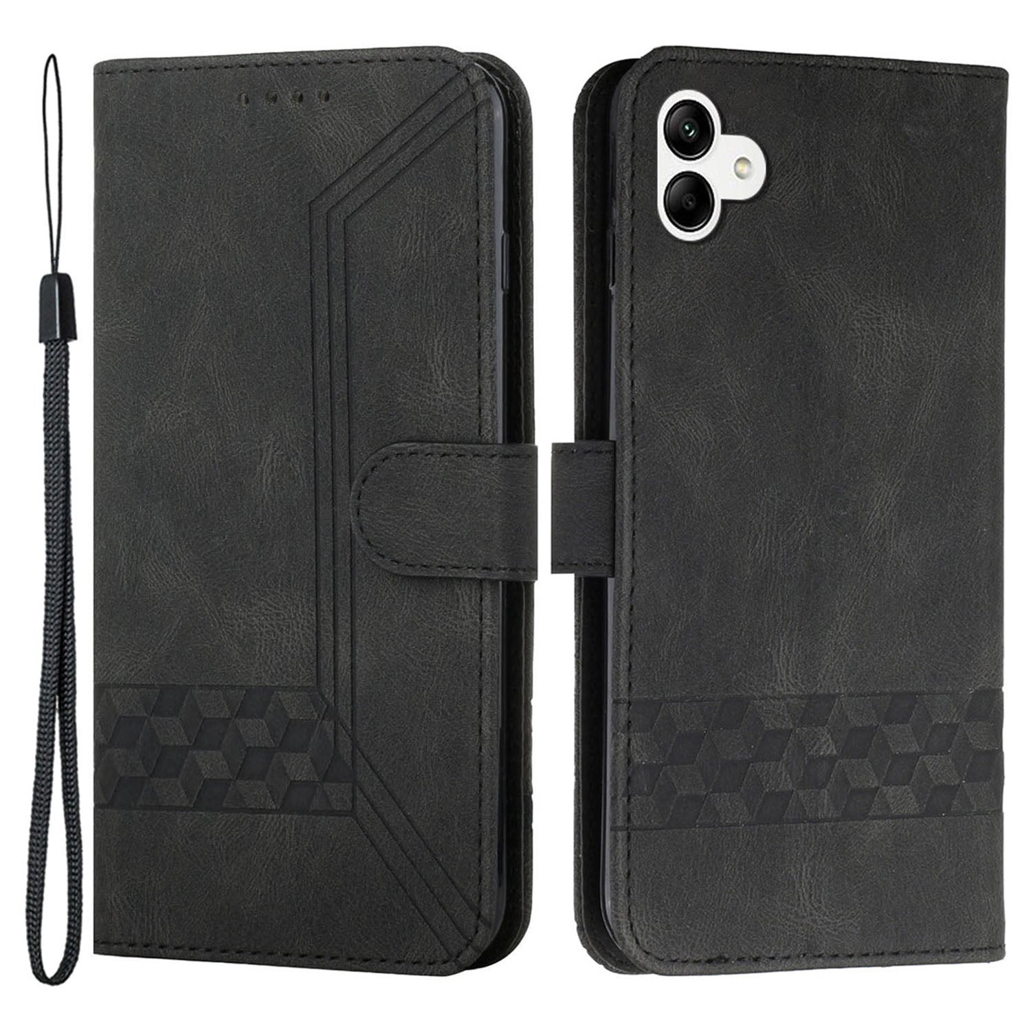 Kožené pouzdro na telefon řady YX0010 pro Samsung Galaxy A04 4G (164,4 x 76,3 x 9,1 mm) / A04e 4G stojánek na peněženku s potiskem Flip Cover