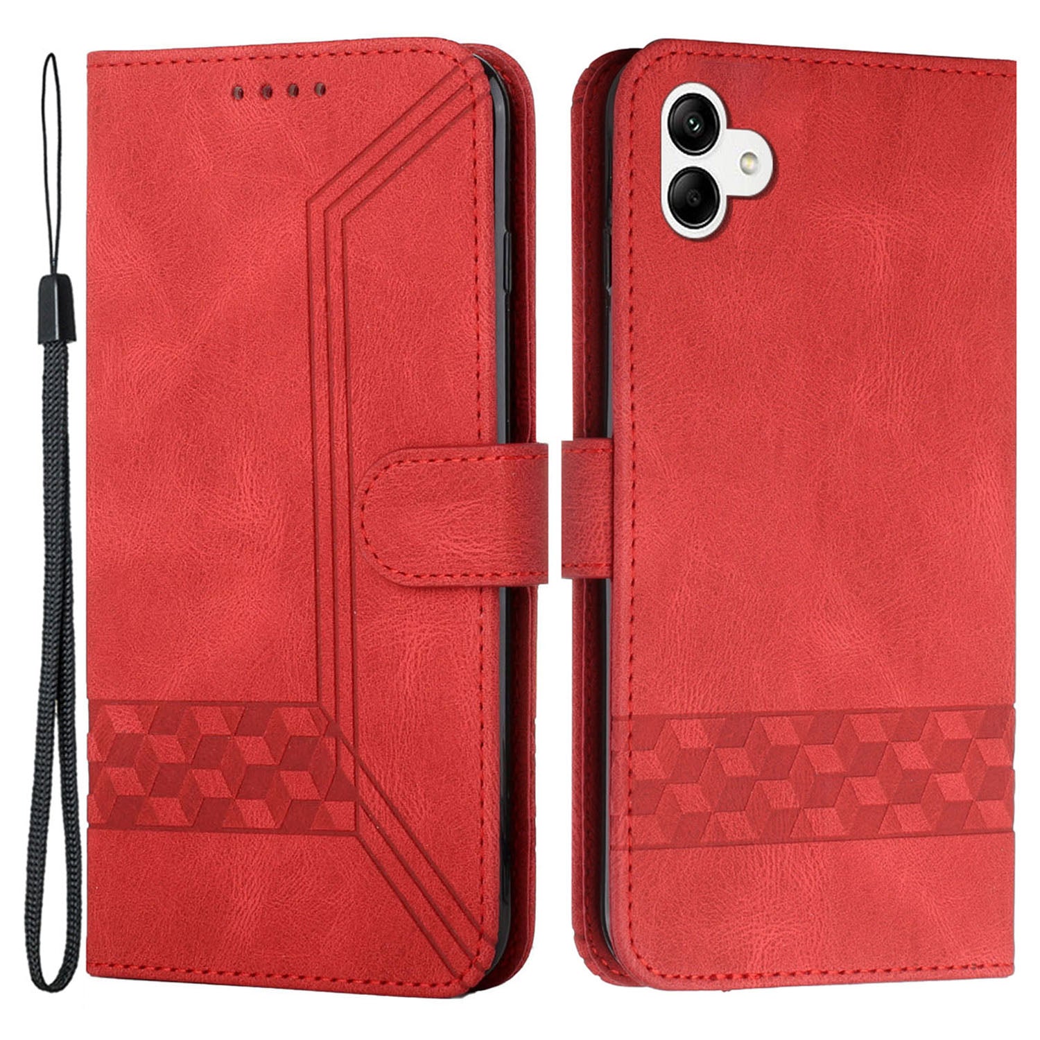 Kožené pouzdro na telefon řady YX0010 pro Samsung Galaxy A04 4G (164,4 x 76,3 x 9,1 mm) / A04e 4G stojánek na peněženku s potiskem Flip Cover