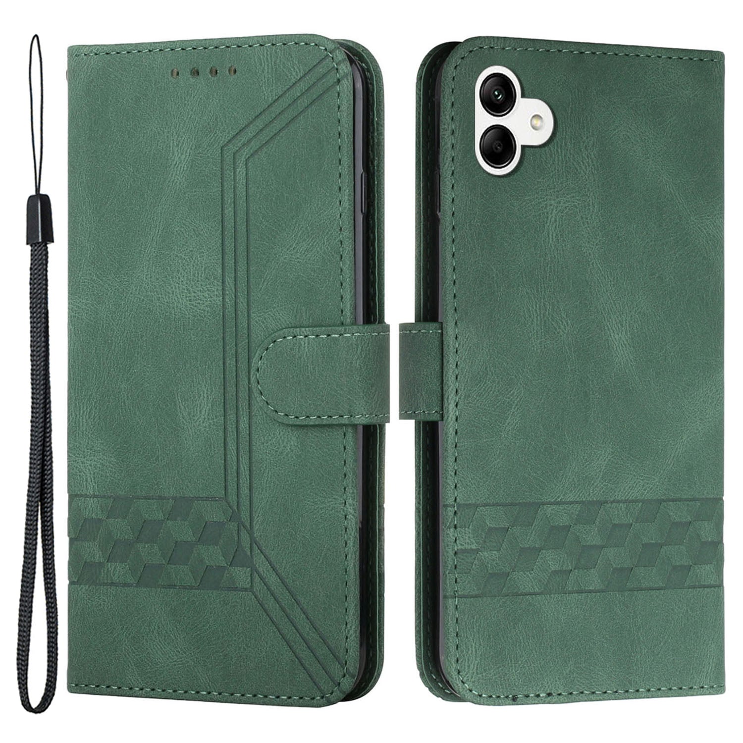 Kožené pouzdro na telefon řady YX0010 pro Samsung Galaxy A04 4G (164,4 x 76,3 x 9,1 mm) / A04e 4G stojánek na peněženku s potiskem Flip Cover