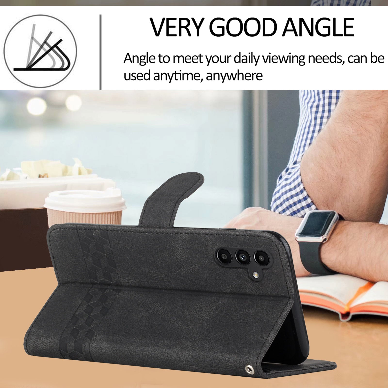 YX0010 Series for Samsung Galaxy A34 5G PU Leather Wallet Stand Phone Case Imprinted Pattern TPU Inner Shell Cover
