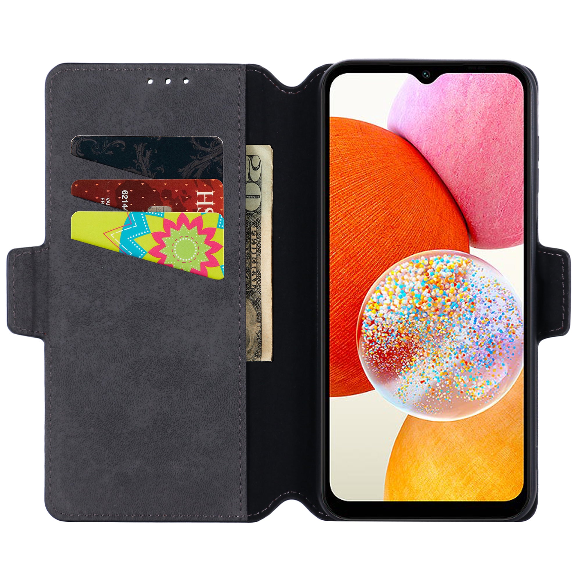MUXMA MX115 for Samsung Galaxy A14 4G / 5G PU Leather Cross Texture Case Phone Stand Wallet Cover