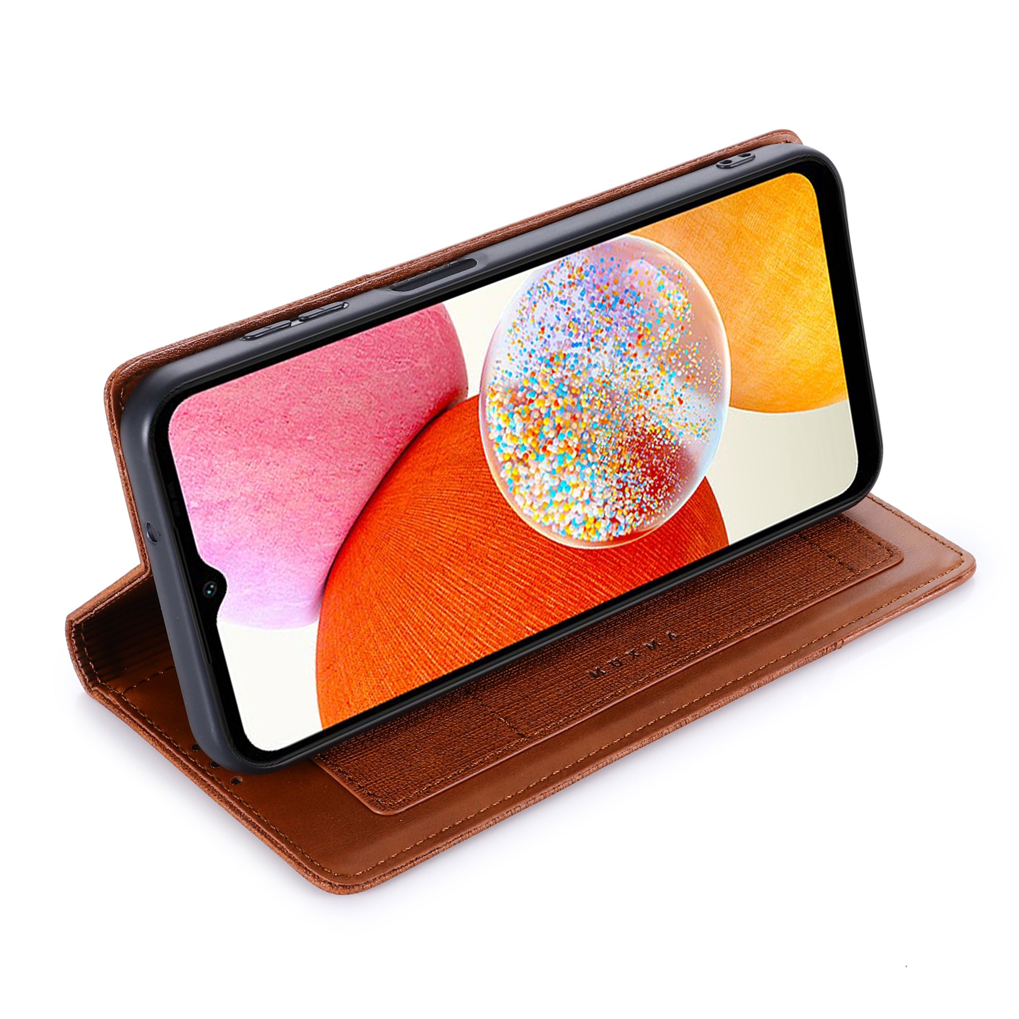MUXMA MX109 Wallet Stand Case for Samsung Galaxy A14 4G / 5G RFID Blocking PU Leather Phone Cover