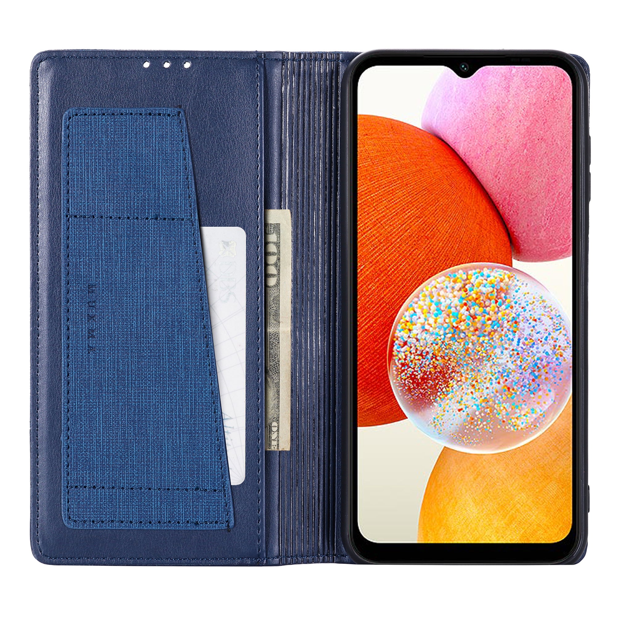 MUXMA MX109 Wallet Stand Case for Samsung Galaxy A14 4G / 5G RFID Blocking PU Leather Phone Cover