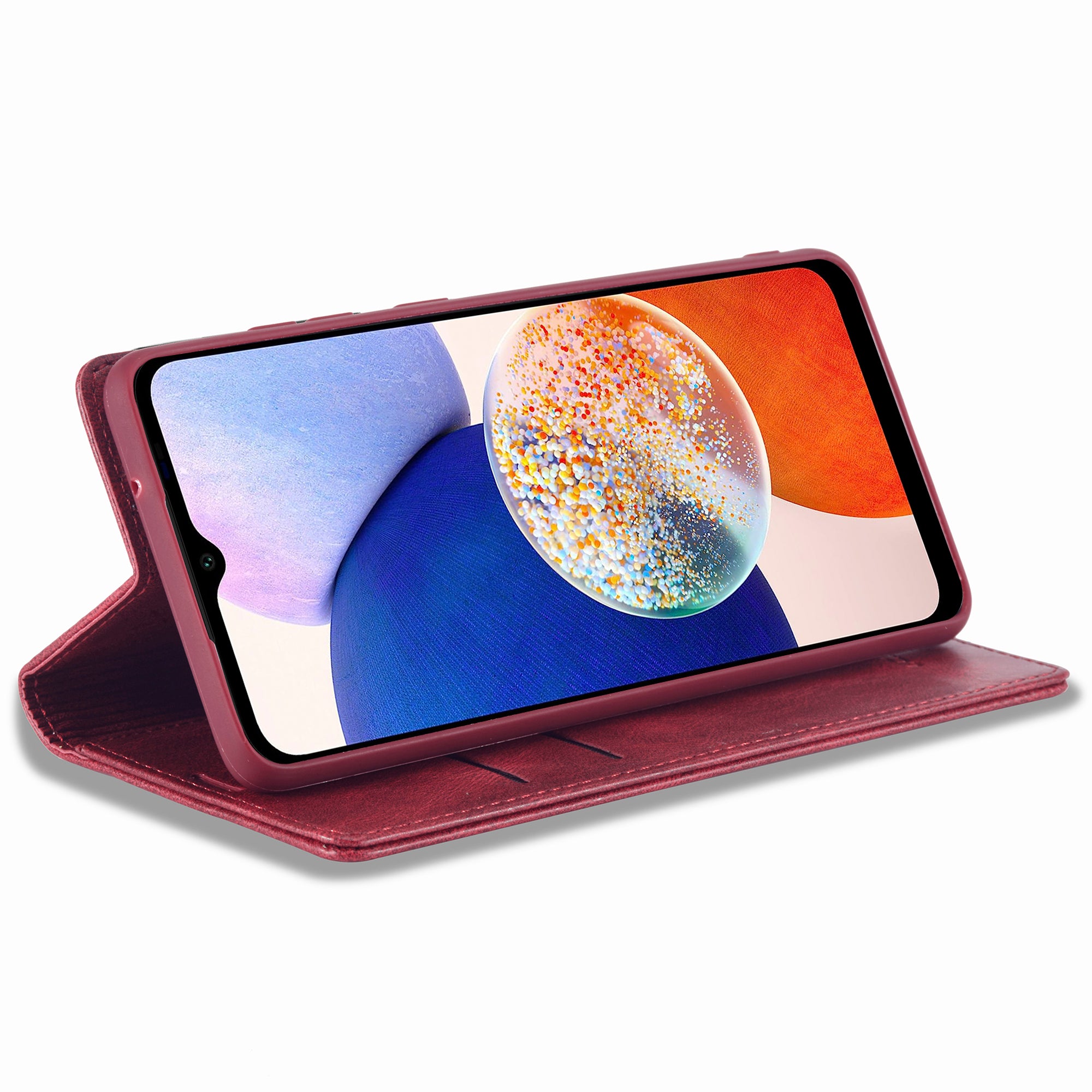 LC.IMEEKE For Samsung Galaxy A14 4G / 5G PU Leather Flip Wallet Case RFID Blocking Stand Phone Cover