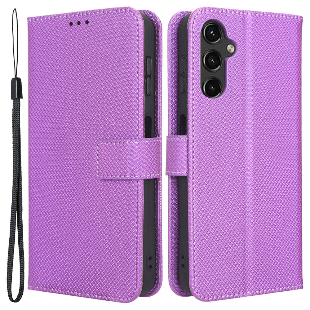 For Samsung Galaxy A24 4G / A24 5G PU Leather Phone Case Wallet Stand Diamond Texture Protective Cover