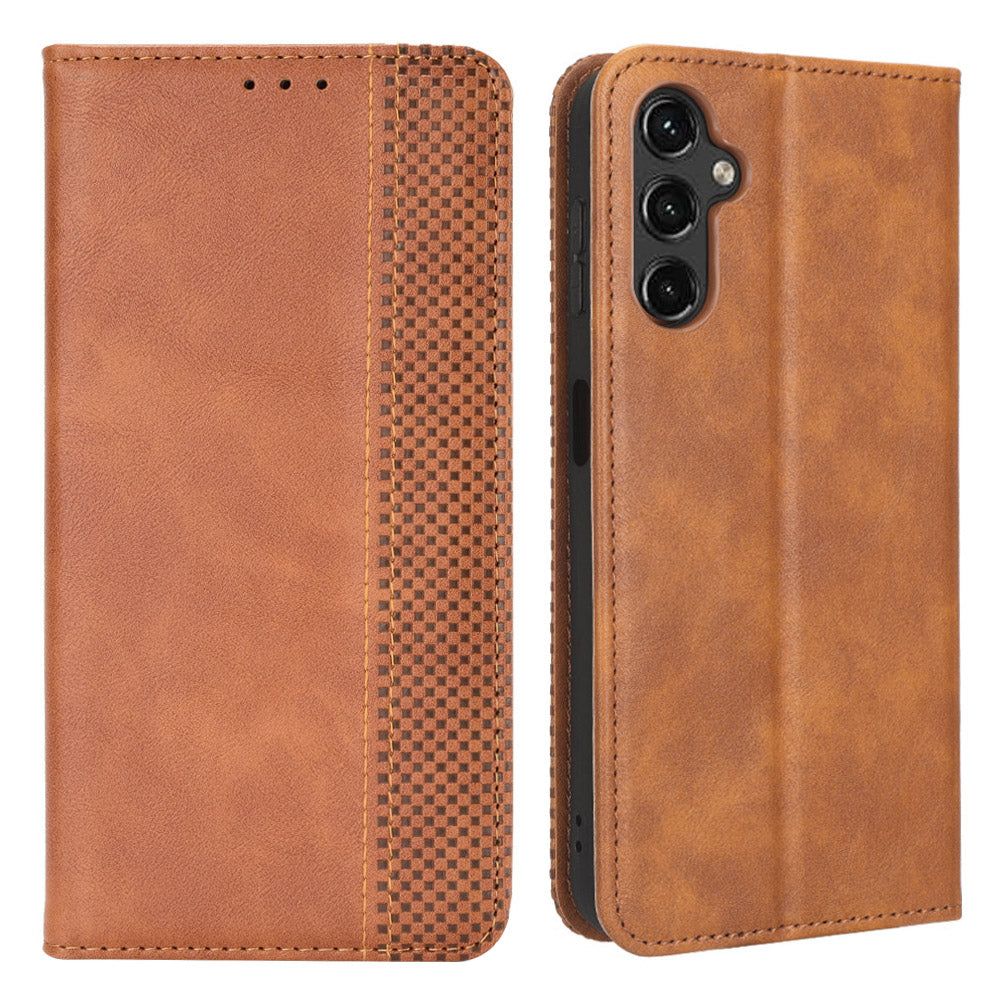 For Samsung Galaxy A24 4G / A24 5G PU Leather Smartphone Case Vintage Stand Wallet Anti-drop Phone Cover