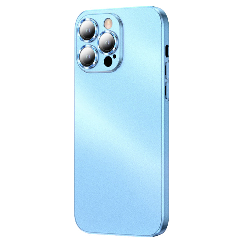 For iPhone 13 Pro Max 6.7 inch TPU Phone Case Electroplated Matte Phone Cover with Built-in Camera Lens Protector