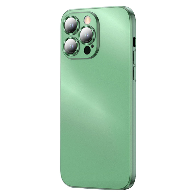 For iPhone 13 Pro Max 6.7 inch TPU Phone Case Electroplated Matte Phone Cover with Built-in Camera Lens Protector