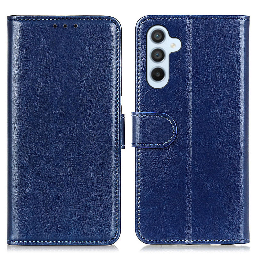 Cell Phone Case for Samsung Galaxy M14 5G Crazy Horse Texture Wallet Stand Flip PU Leather Phone Cover