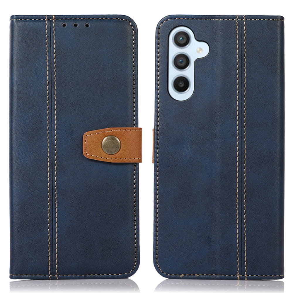 Mobile Phone Case for Samsung Galaxy M14 5G Shockproof Stand Wallet Calf Texture Phone Cover