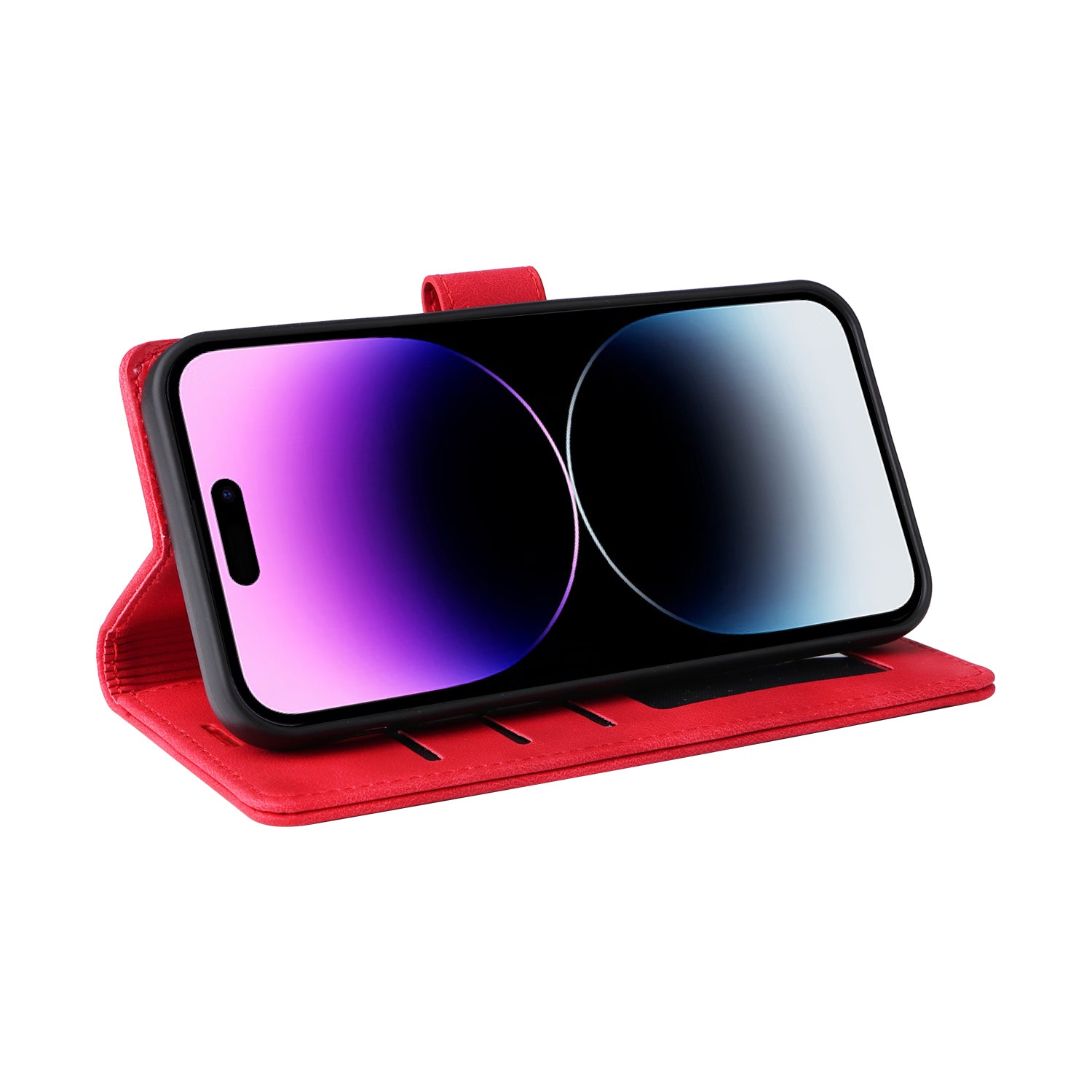 Pro iPhone 14 Pro Max, skládací stojánek, pouzdro na telefon, PU kožená peněženka s dotykovým krytem na mobil