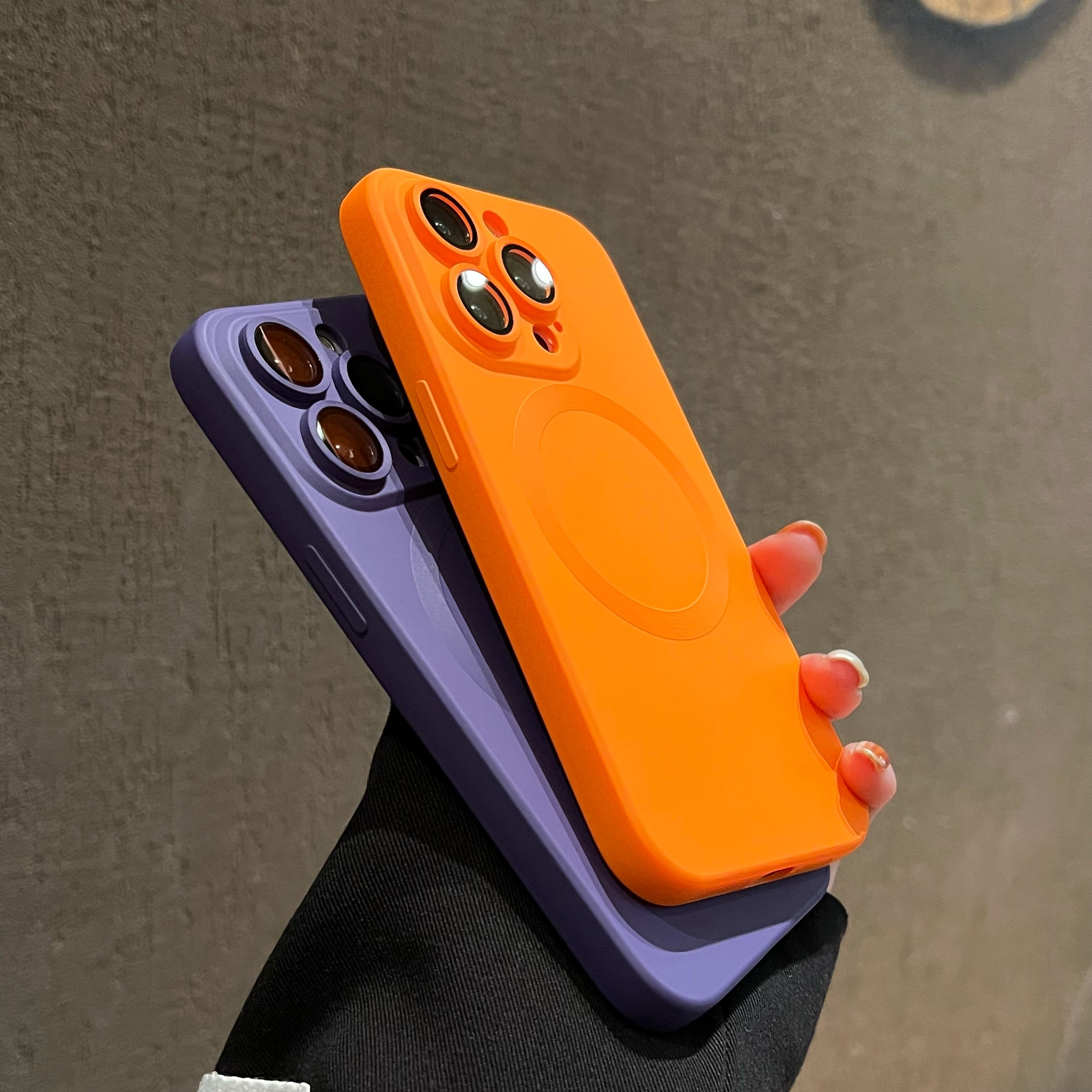 Pro iPhone 14 Pro Max ochrana objektivu Kompatibilní s MagSafe CD Pattern tekutým silikonovým pouzdrem na mobilní telefon