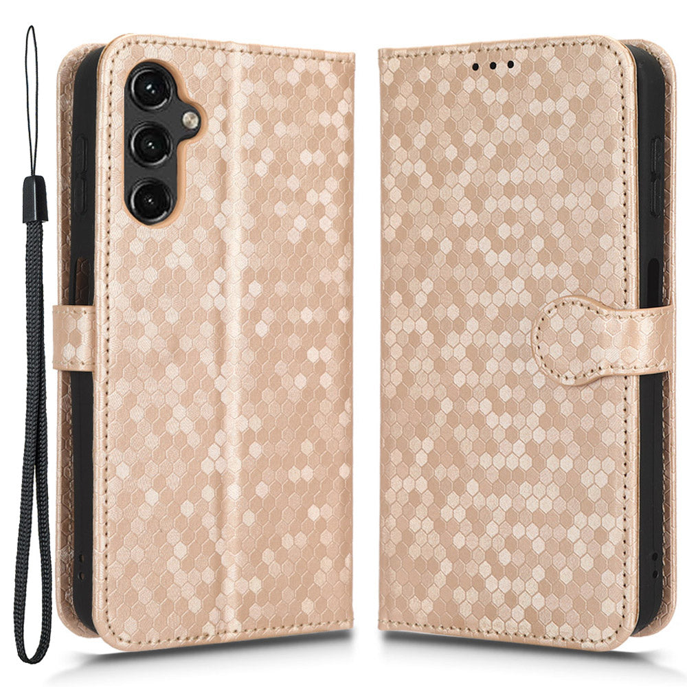 PU Leather Cover for Samsung Galaxy A24 4G Wallet Phone Case Dot Pattern Imprinted Smartphone Cover