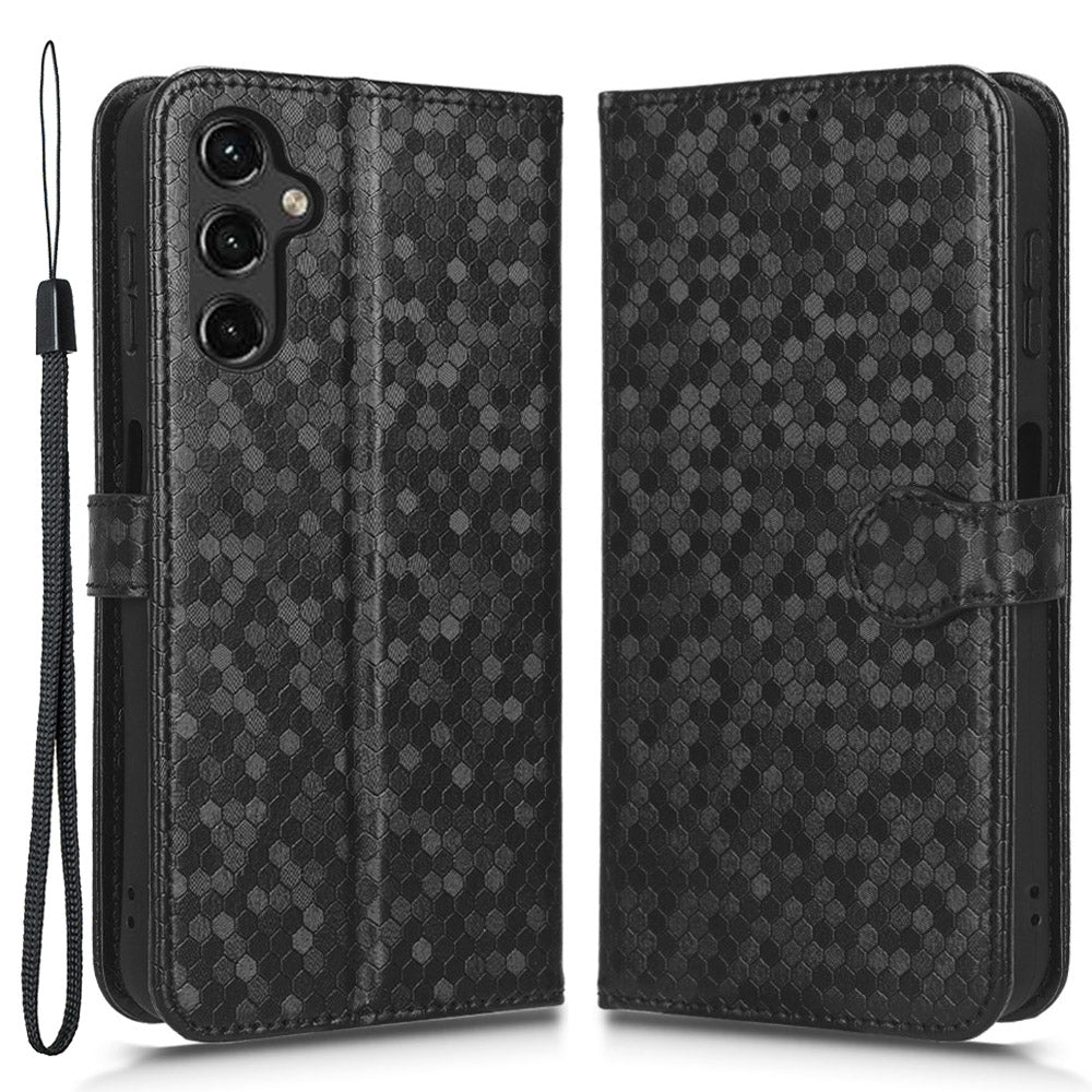 PU Leather Cover for Samsung Galaxy A24 4G Wallet Phone Case Dot Pattern Imprinted Smartphone Cover