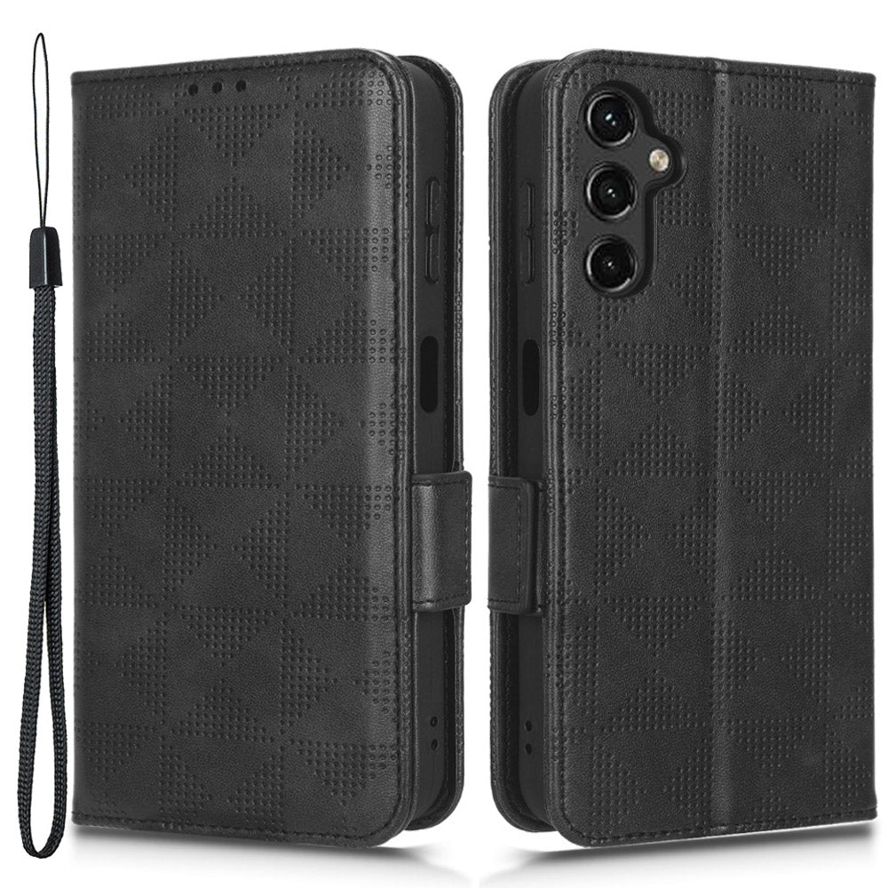 For Samsung Galaxy A24 4G Leather Phone Case Imprinted Triangle Anti-Fall Wallet Phone Cover