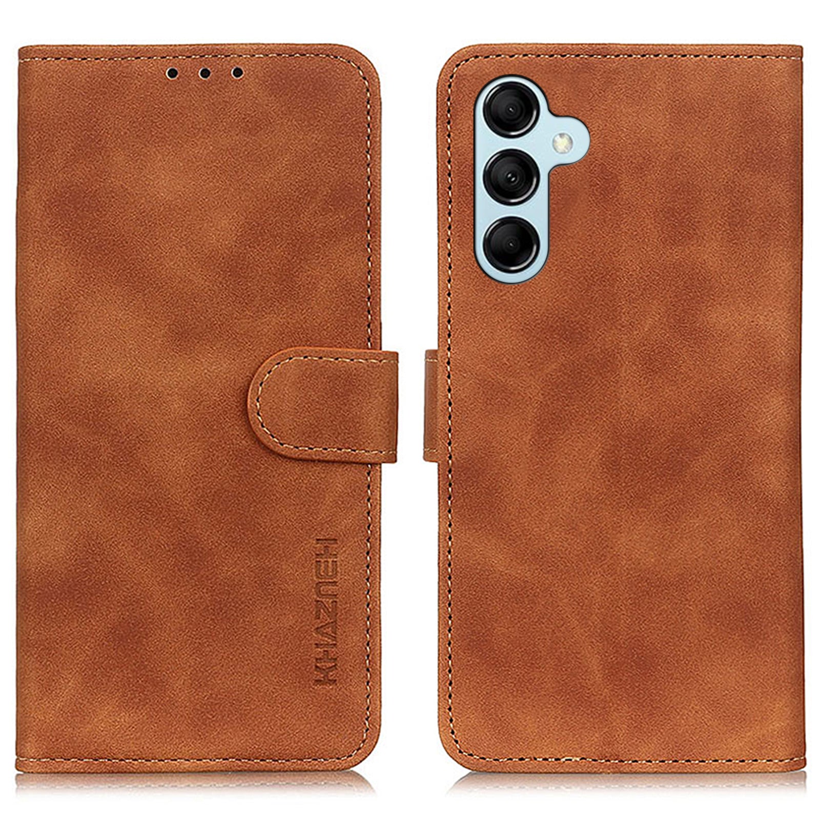KHAZNEH For Samsung Galaxy M14 5G Retro Leather Phone Case Wallet Protective Phone Stand Cover