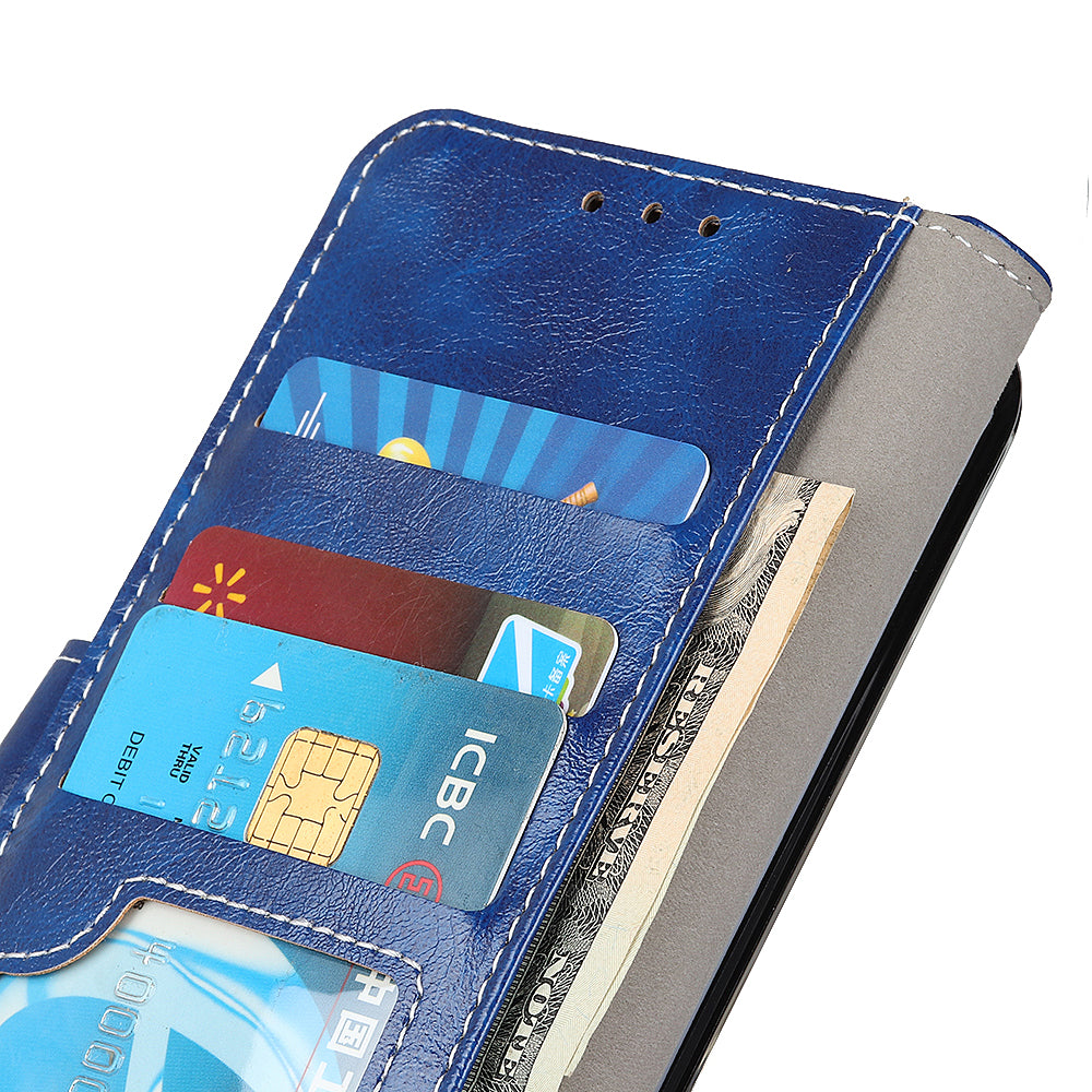 Til Samsung Galaxy M14 5G Stand PU Læder Telefontaske Pung Retro Crazy Horse Texture Mobiltelefoncover