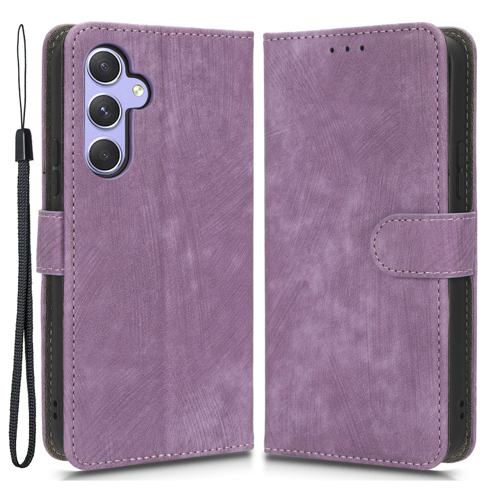 For Samsung Galaxy A54 5G RFID Blocking Wallet Case PU Leather Stand Magnetic Phone Cover with Strap