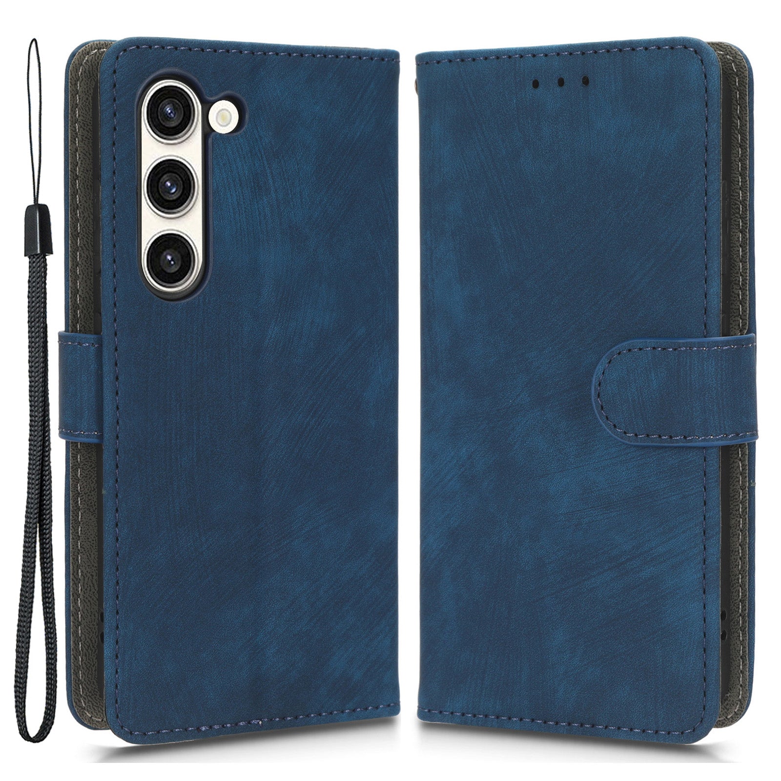 For Samsung Galaxy S23 Flip Wallet Phone Stand Case PU Leather RFID Blocking Folio Phone Cover with Strap