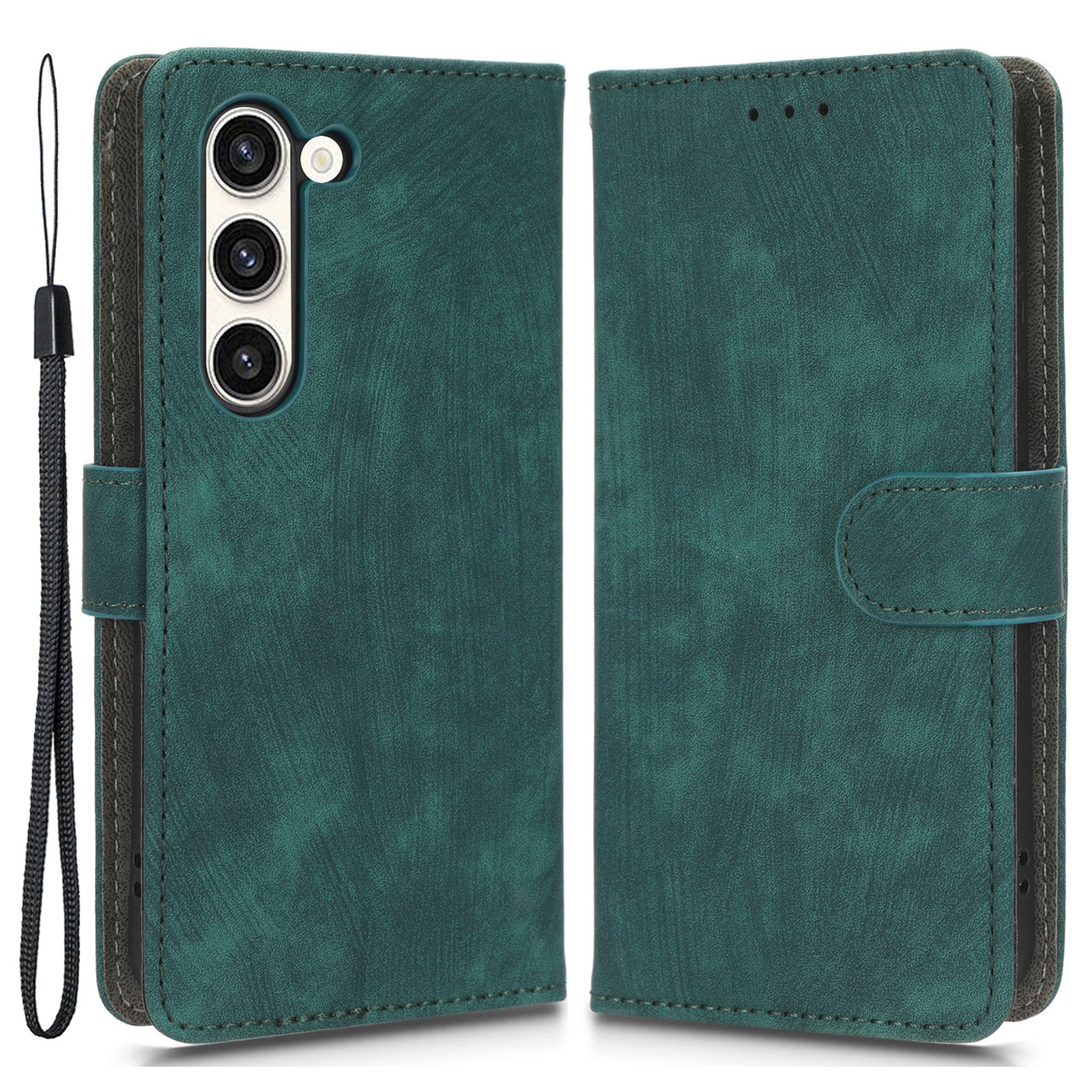For Samsung Galaxy S23 Flip Wallet Phone Stand Case PU Leather RFID Blocking Folio Phone Cover with Strap