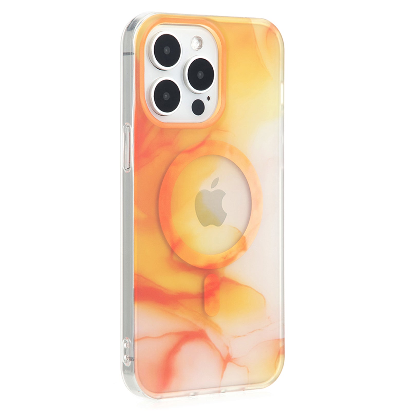 For iPhone 14 Pro Max Watercolor Gradient Magnetic Phone Case Soft TPU Hard PC Phone Cover