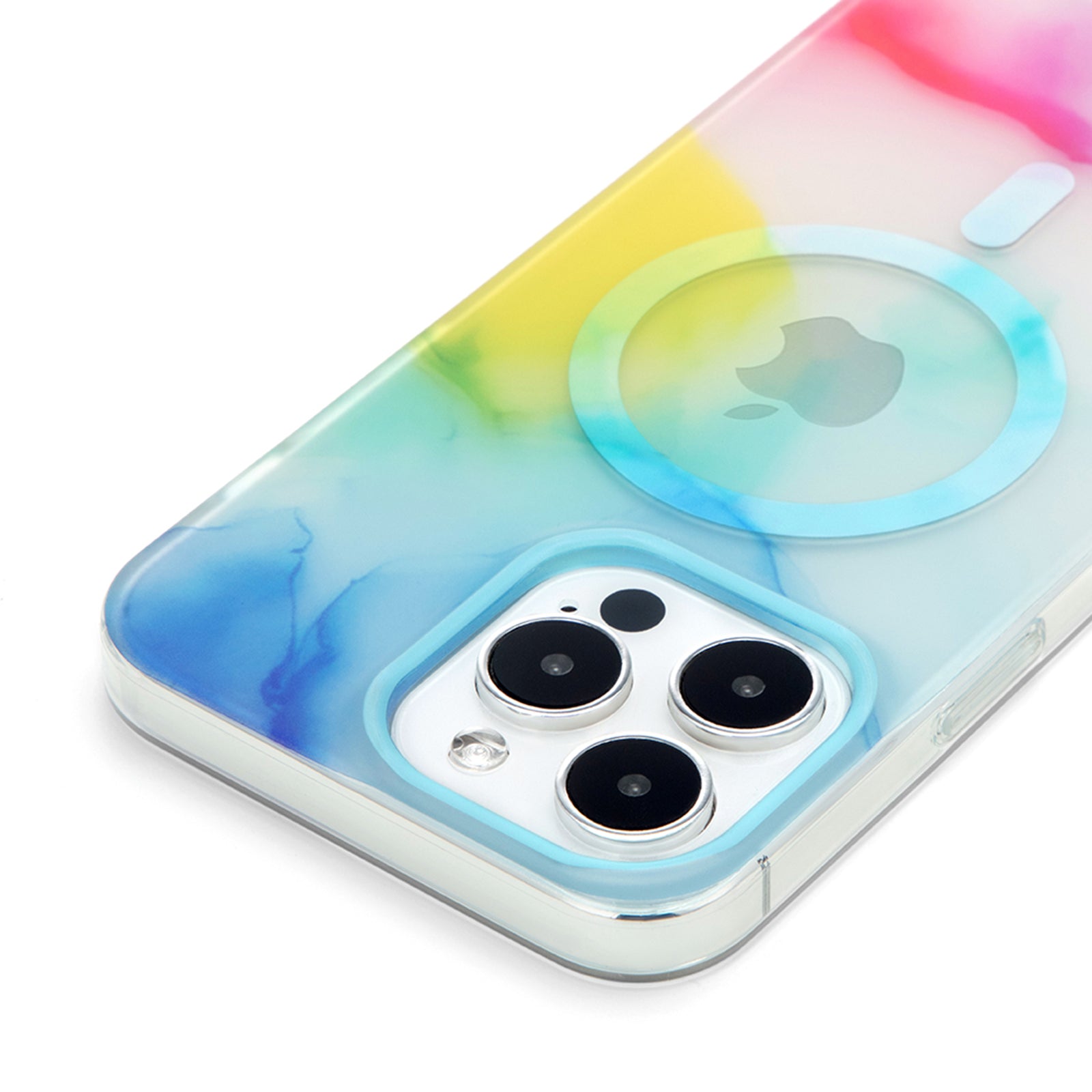 For iPhone 14 Pro Max Watercolor Gradient Magnetic Phone Case Soft TPU Hard PC Phone Cover