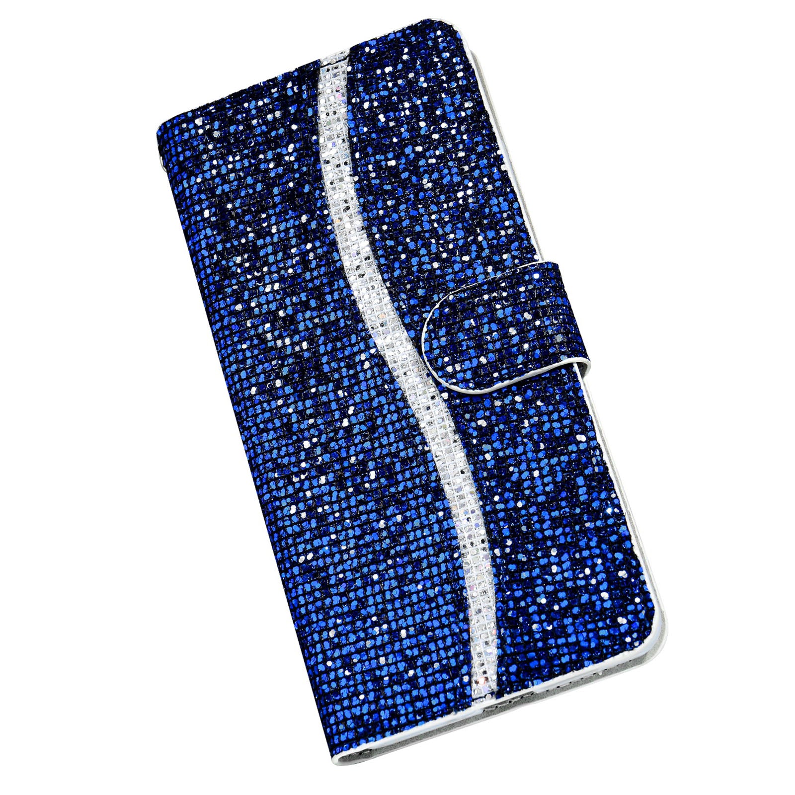 For Samsung Galaxy A34 5G Glitter Bling Splicing Phone Case Wallet PU Leather Stand Mobile Cover with Strap