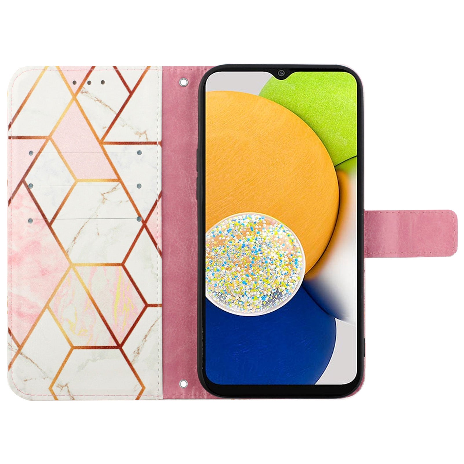 YB Pattern Printing Leather Series-5 for Samsung Galaxy A52 4G / 5G / A52s 5G PU Leather Cover Marble Pattern Wallet Phone Case