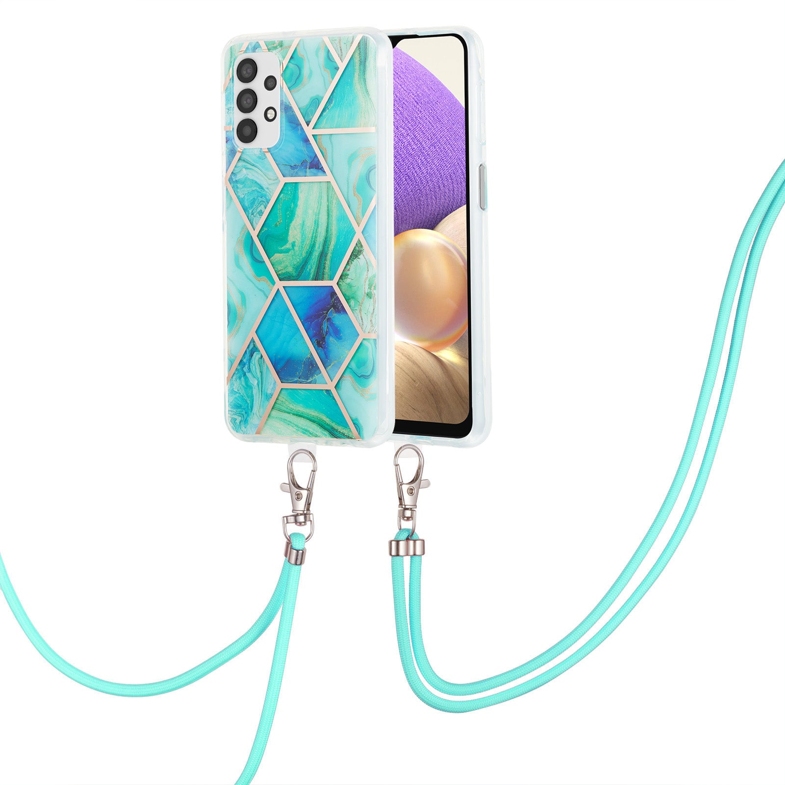 Pro Samsung Galaxy A32 5G / M32 5G pouzdro na telefon YB IMD Series-5 IML IMD Electroplating TPU kryt telefonu