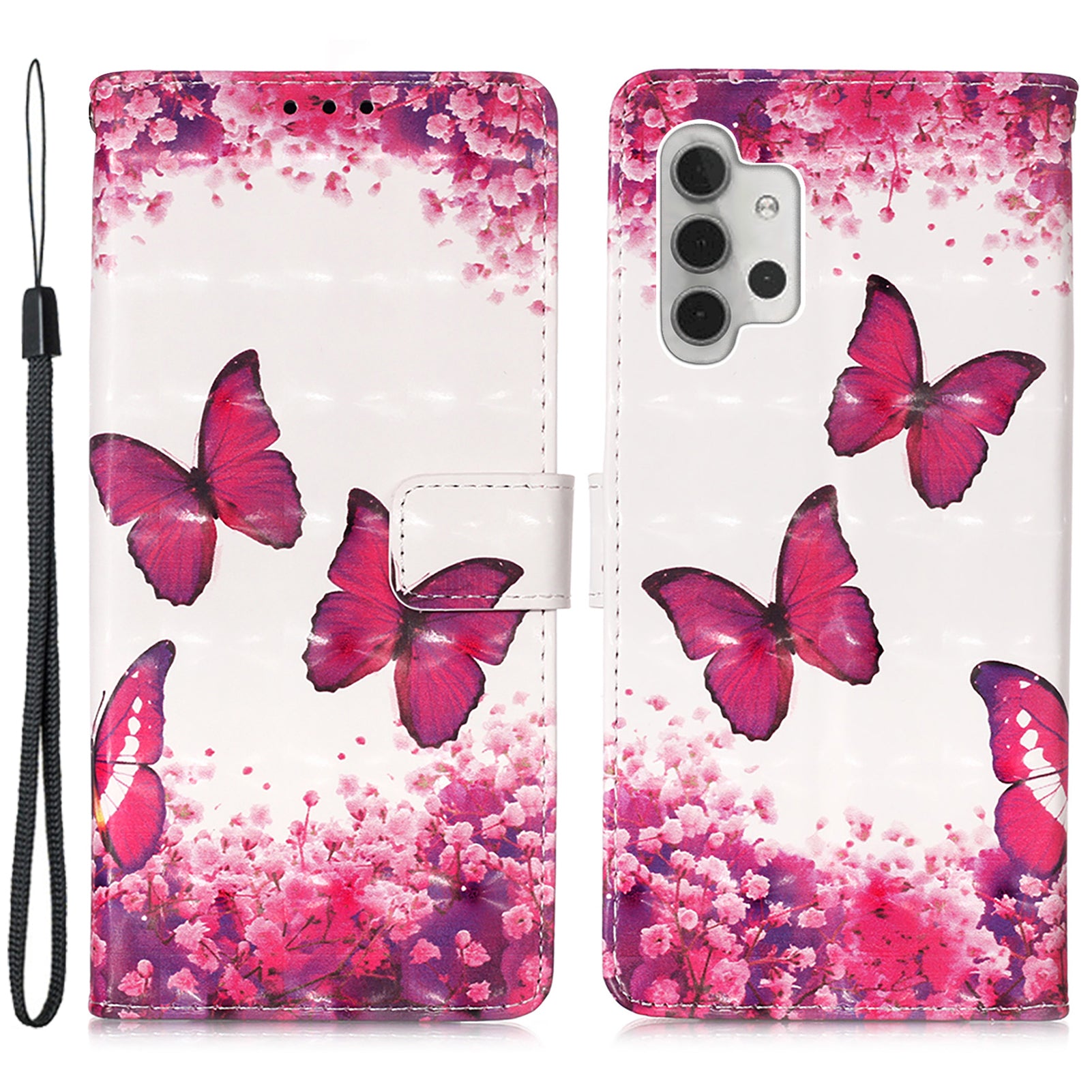 Til Samsung Galaxy A32 5G / M32 5G YB Mønsterprint Læder Series-2 Stand Case Læder 3D Mønster Printing Wallet Cover