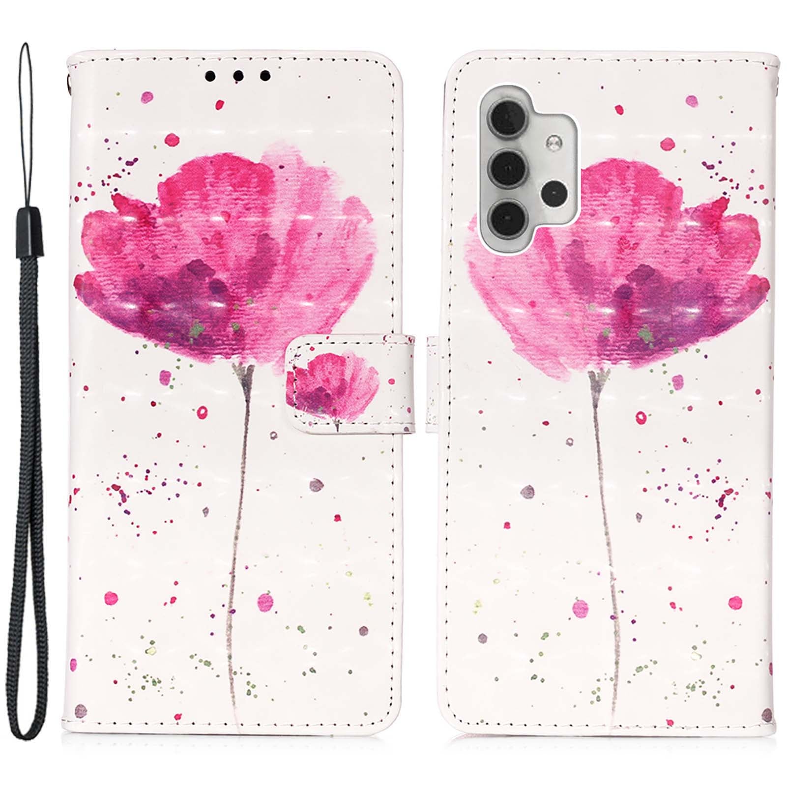 Til Samsung Galaxy A32 5G / M32 5G YB Mønsterprint Læder Series-2 Stand Case Læder 3D Mønster Printing Wallet Cover